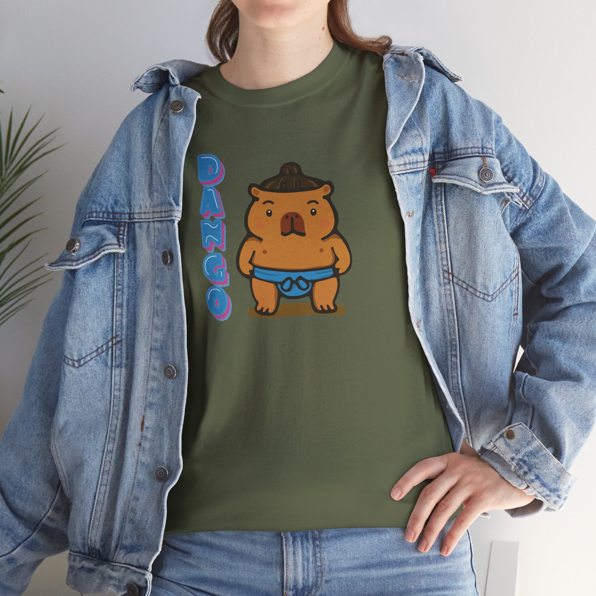 Dango the Sumo Lover Capybara Cartoon T-Shirt, Cute Kawaii Animal Gift