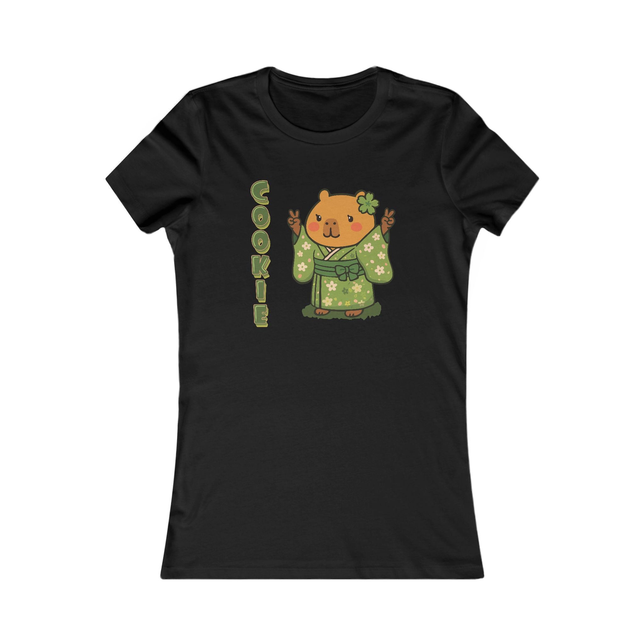 Cookie the Fun Lover Capybara Cartoon T-Shirt, Cute Kawaii Animal Gift for Adults