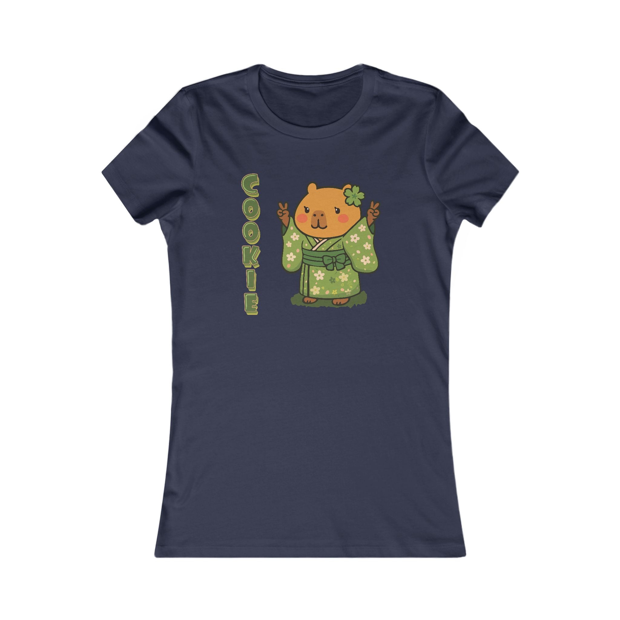 Cookie the Fun Lover Capybara Cartoon T-Shirt, Cute Kawaii Animal Gift for Adults