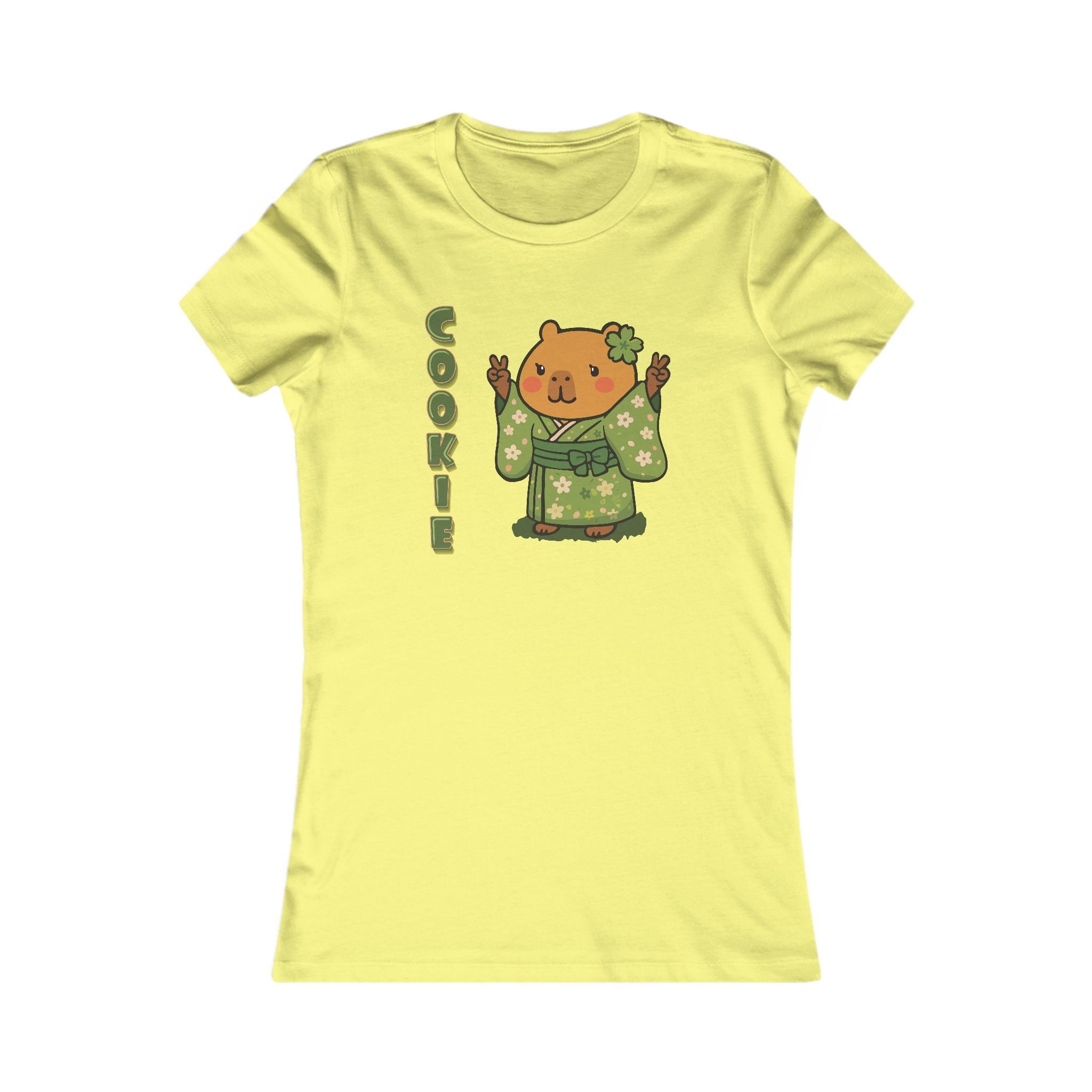 Cookie the Fun Lover Capybara Cartoon T-Shirt, Cute Kawaii Animal Gift for Adults