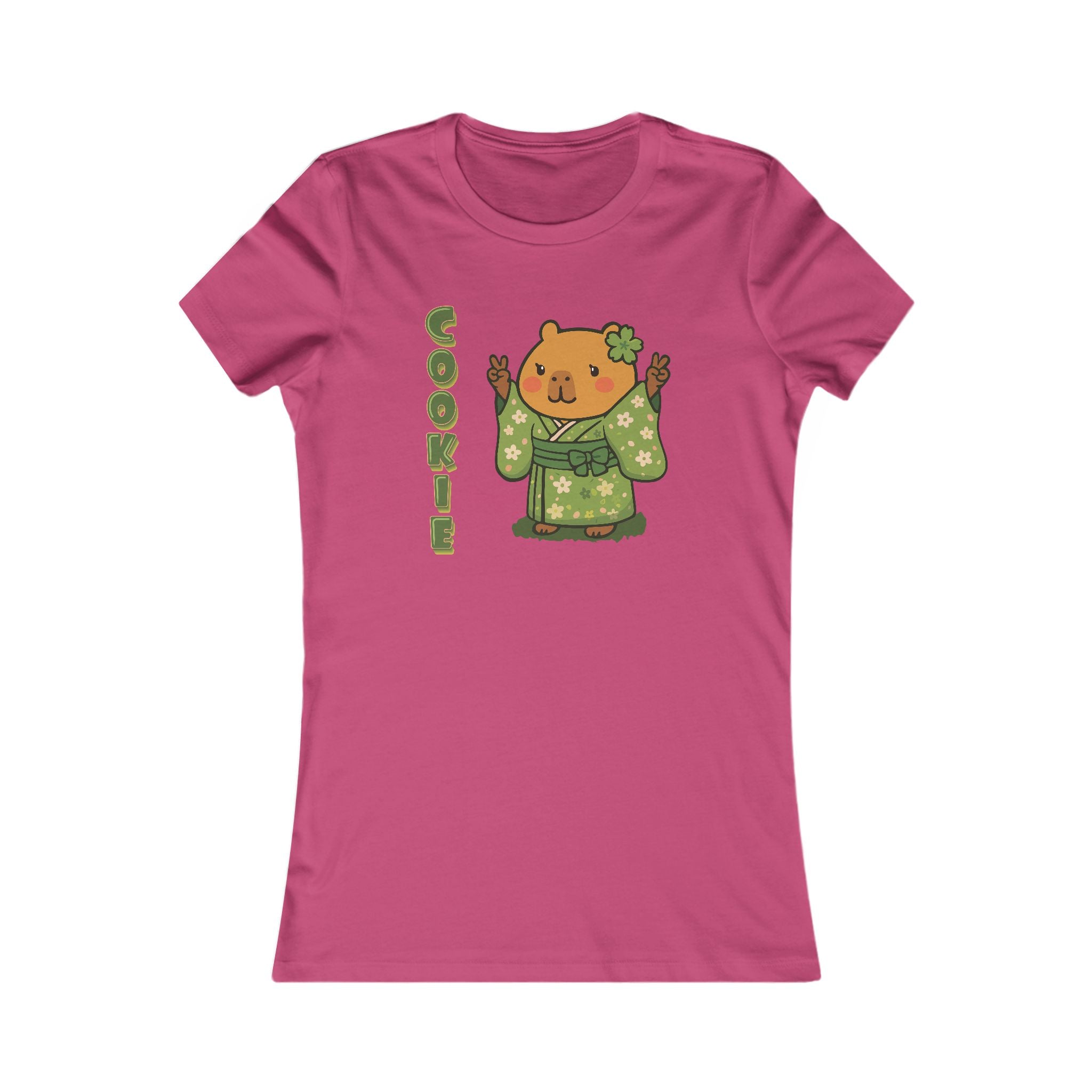 Cookie the Fun Lover Capybara Cartoon T-Shirt, Cute Kawaii Animal Gift for Adults