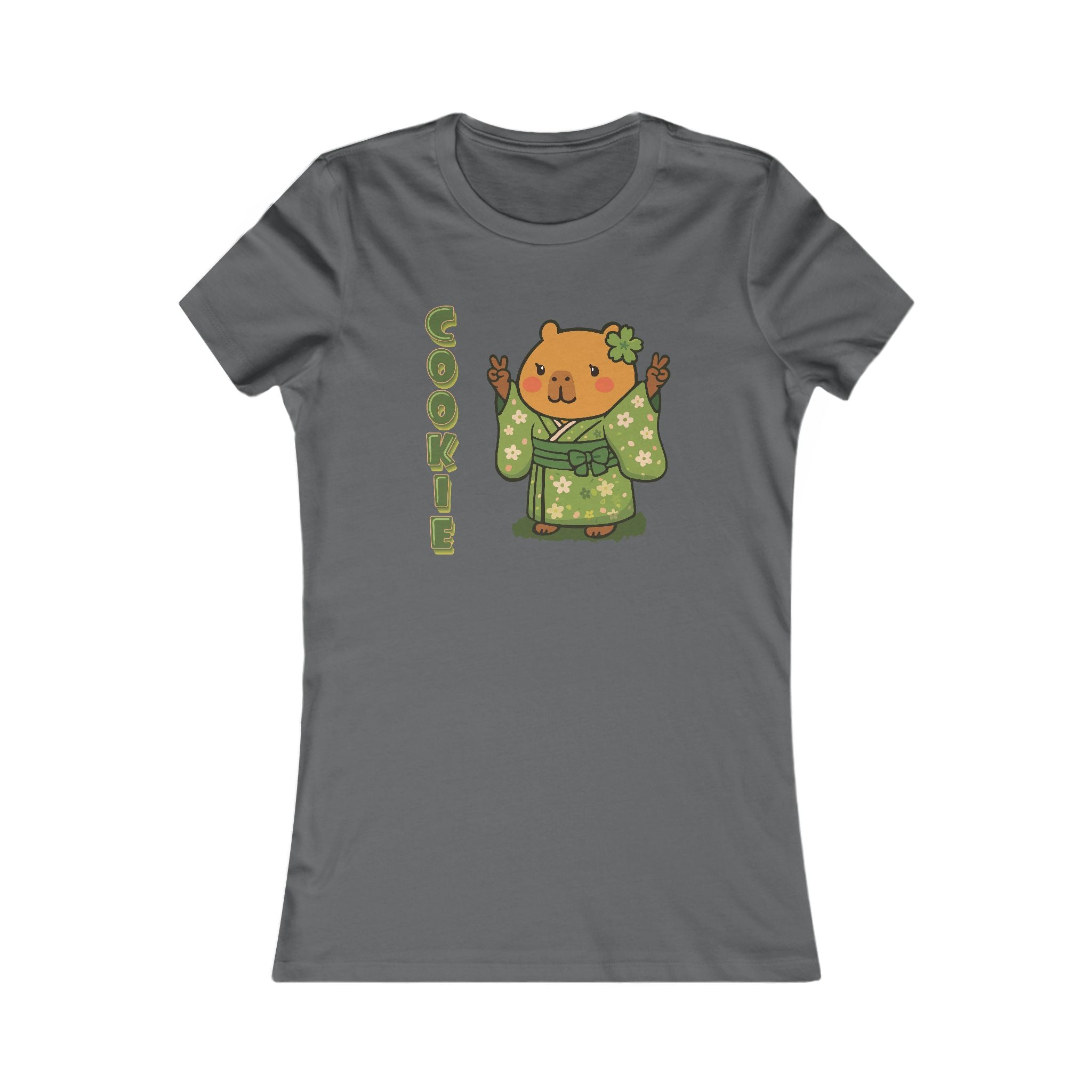 Cookie the Fun Lover Capybara Cartoon T-Shirt, Cute Kawaii Animal Gift for Adults