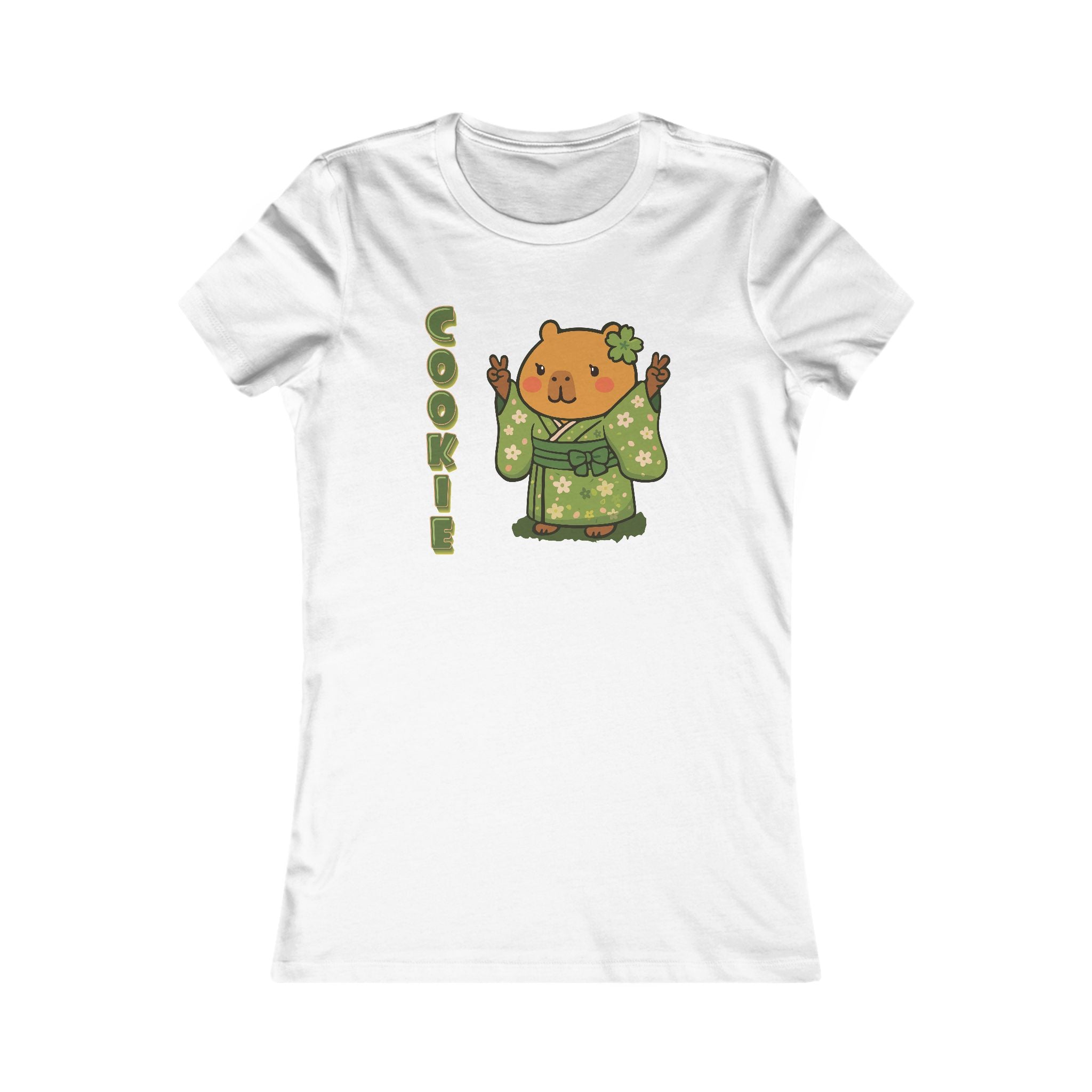 Cookie the Fun Lover Capybara Cartoon T-Shirt, Cute Kawaii Animal Gift for Adults