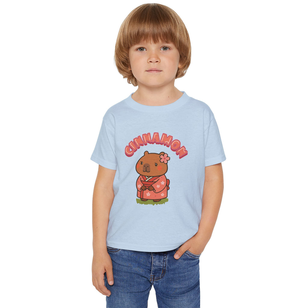 Cinnamon the Cherry Blossom Lover Capybara Cartoon T-Shirt, Cute Kawaii Animal Gift