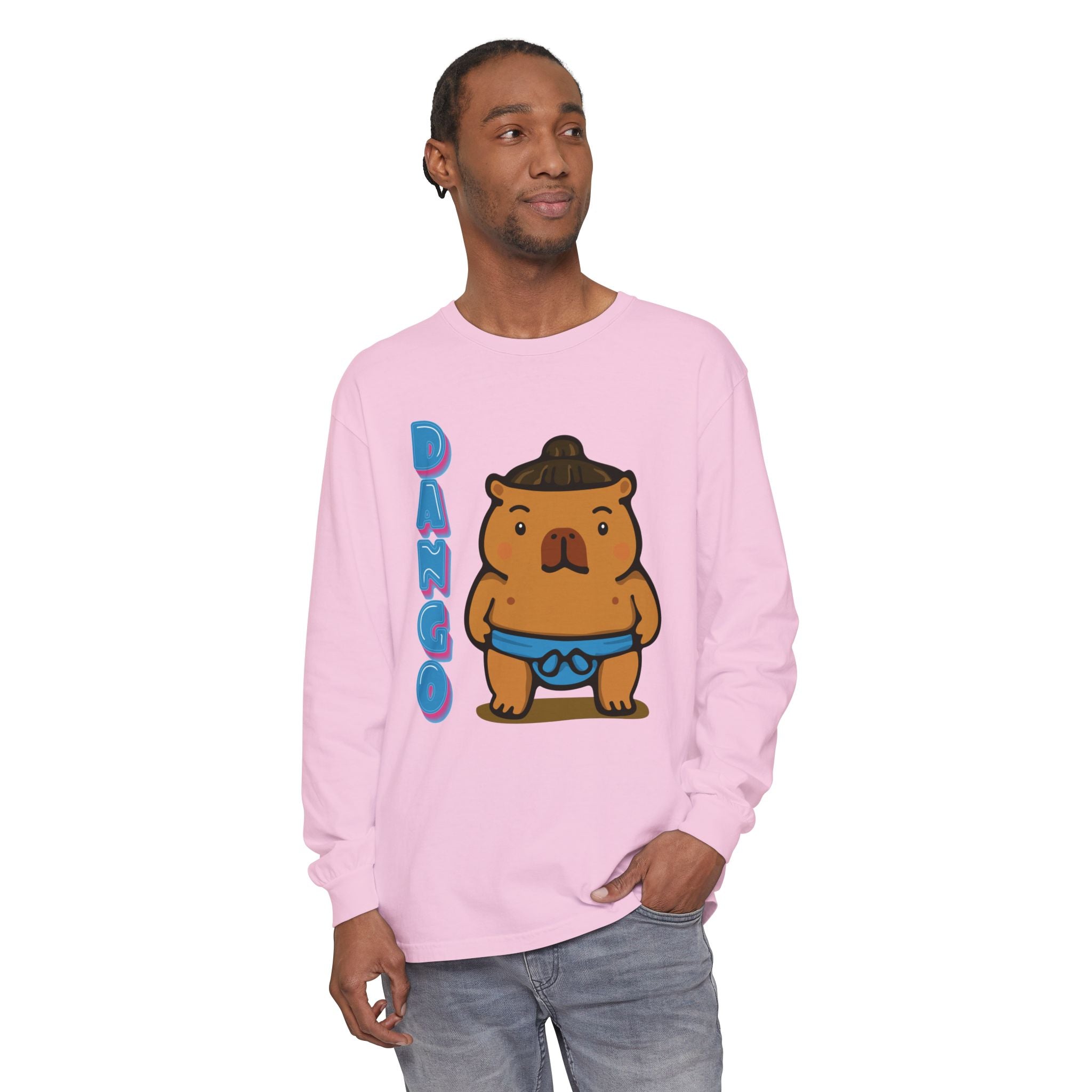 Dango the Sumo Lover Capybara Cartoon long sleeve shirt, Cute Kawaii Animal Gift