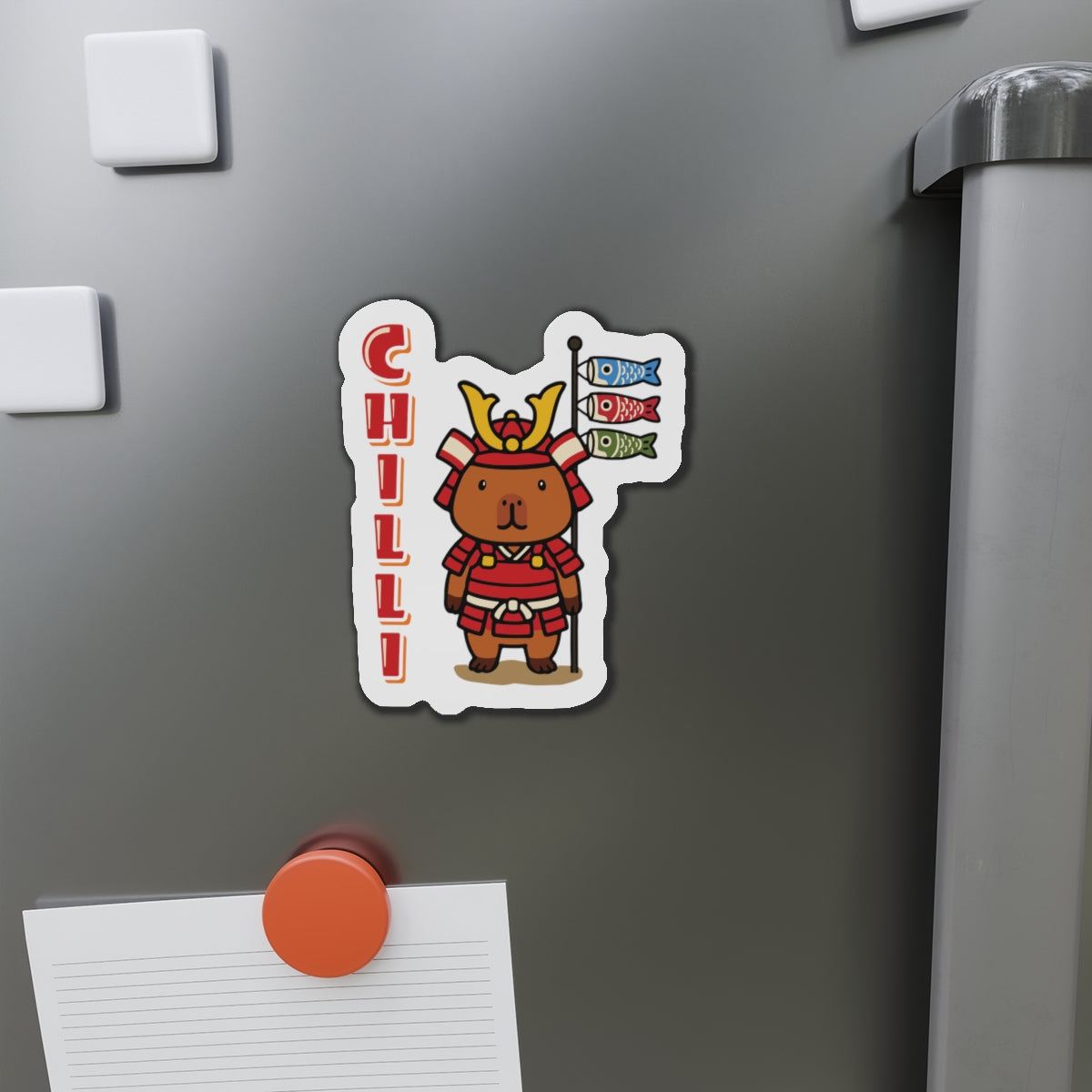 Chilli the Samurai Warrior Capybara Cartoon Magnets, Cute Kawaii Animal Gift