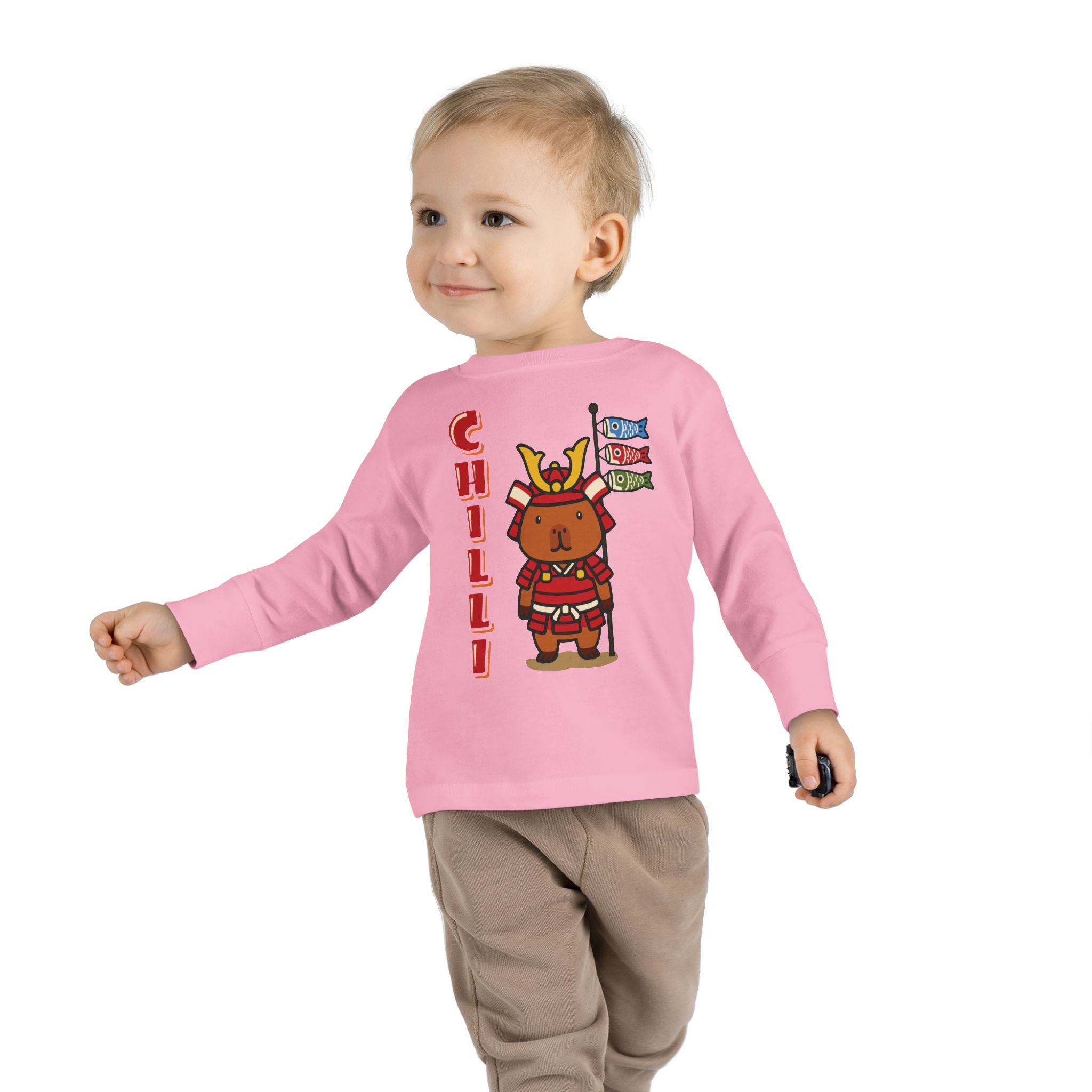 Chilli the Samurai Warrior Capybara Cartoon long sleeve shirt, Cute Kawaii Animal Gift