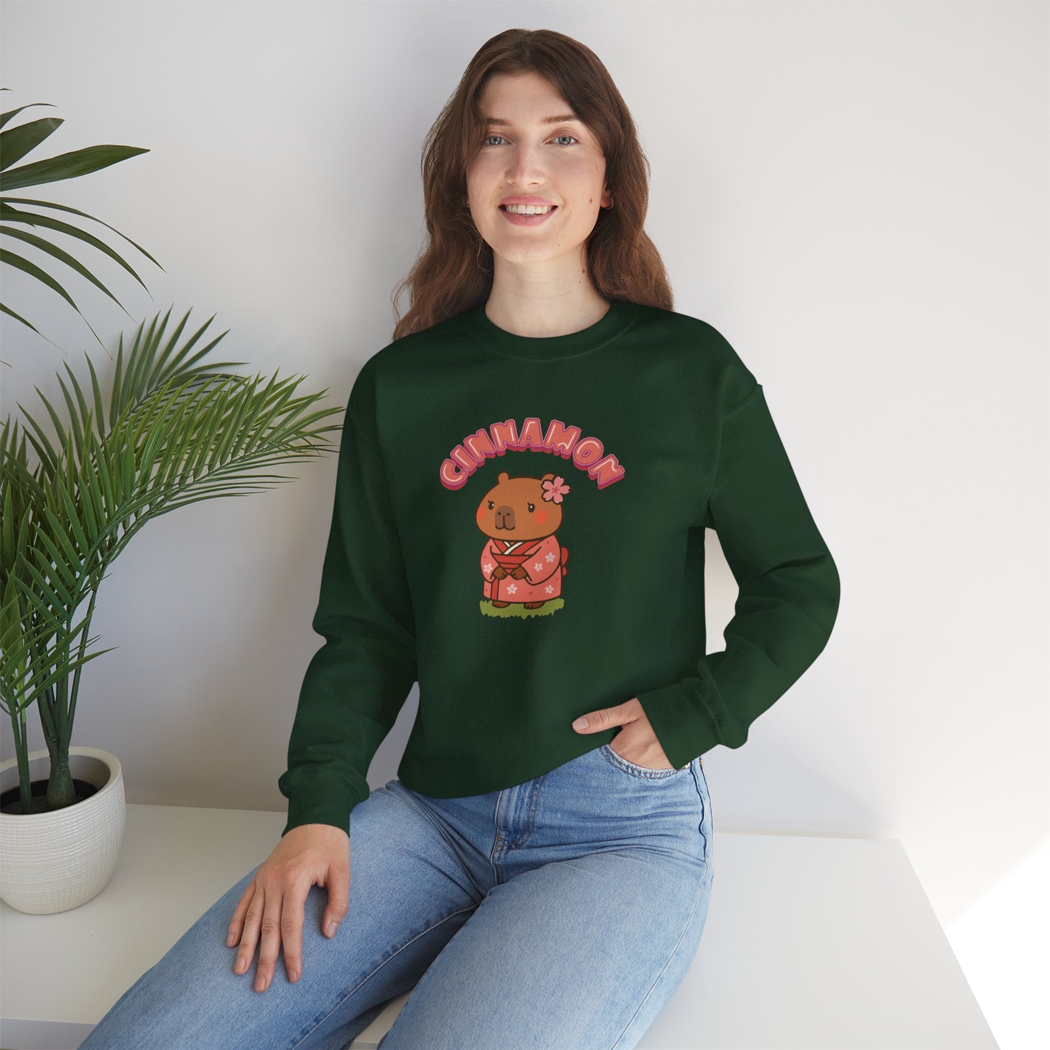Cinnamon the Cherry Blossom Lover Capybara Cartoon Sweater, Cute Kawaii Animal Gift