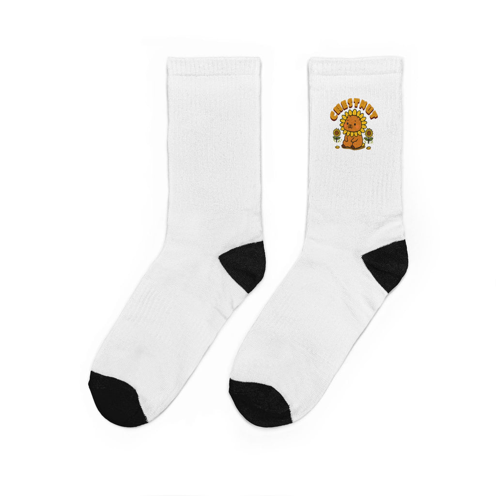 Chestnut the Sunflower Lover Capybara Cartoon Socks, Cute Kawaii Animal Gift