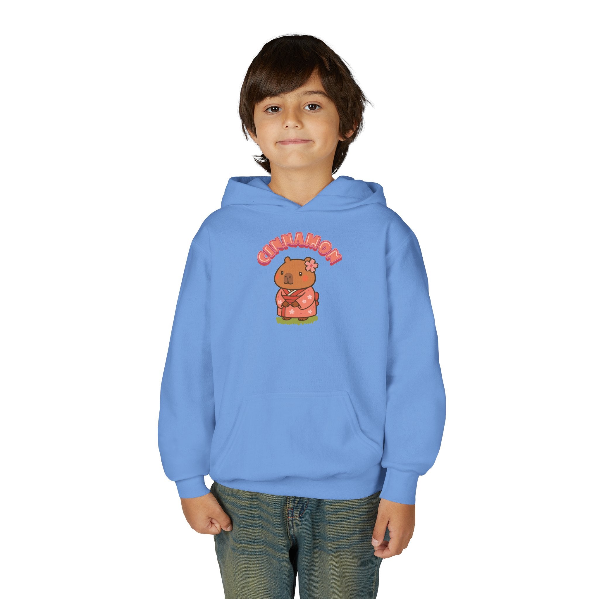 Cinnamon the Cherry Blossom Lover Capybara Cartoon Hoodie, Cute Kawaii Animal Gift