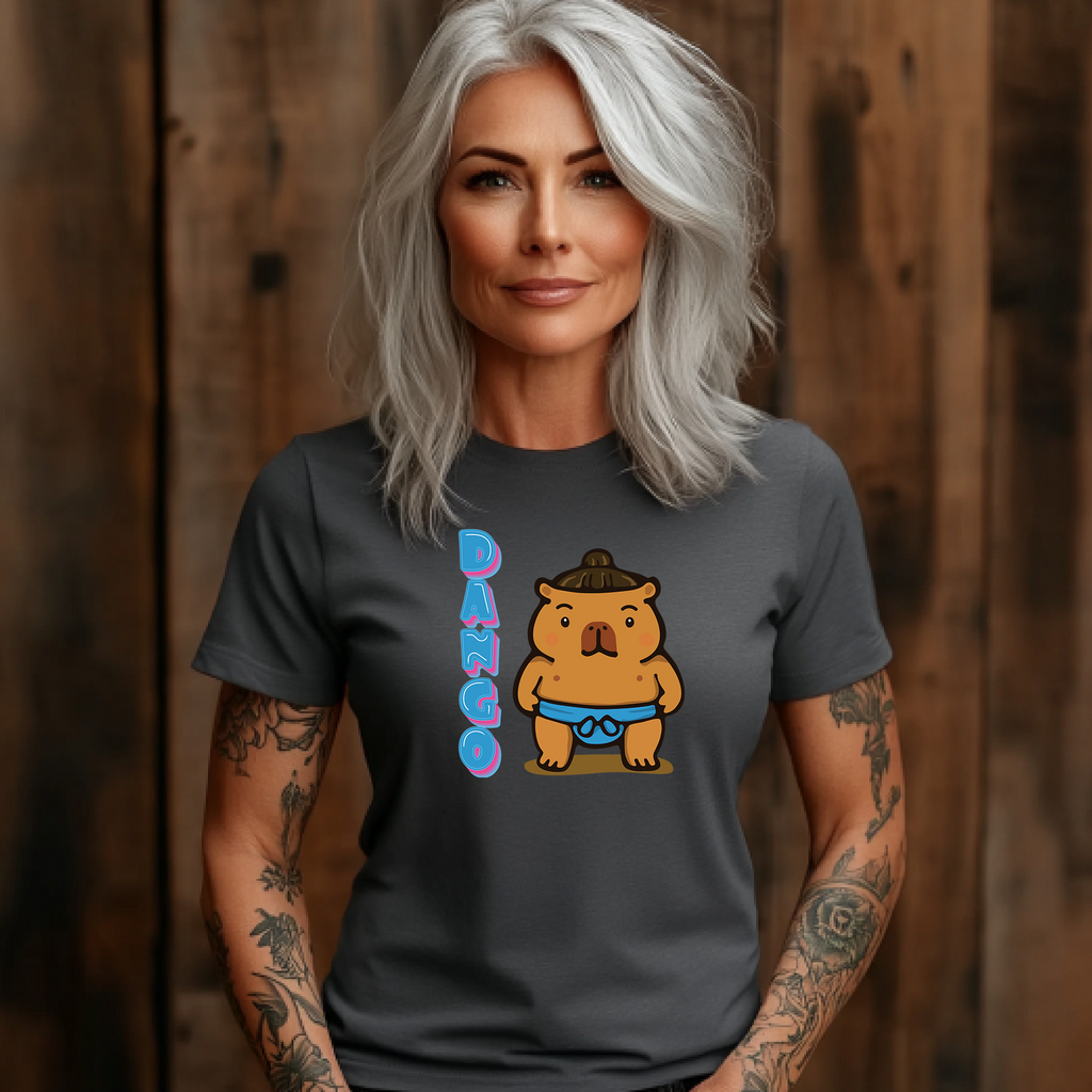 Dango the Sumo Lover Capybara Cartoon T-Shirt, Cute Kawaii Animal Gift