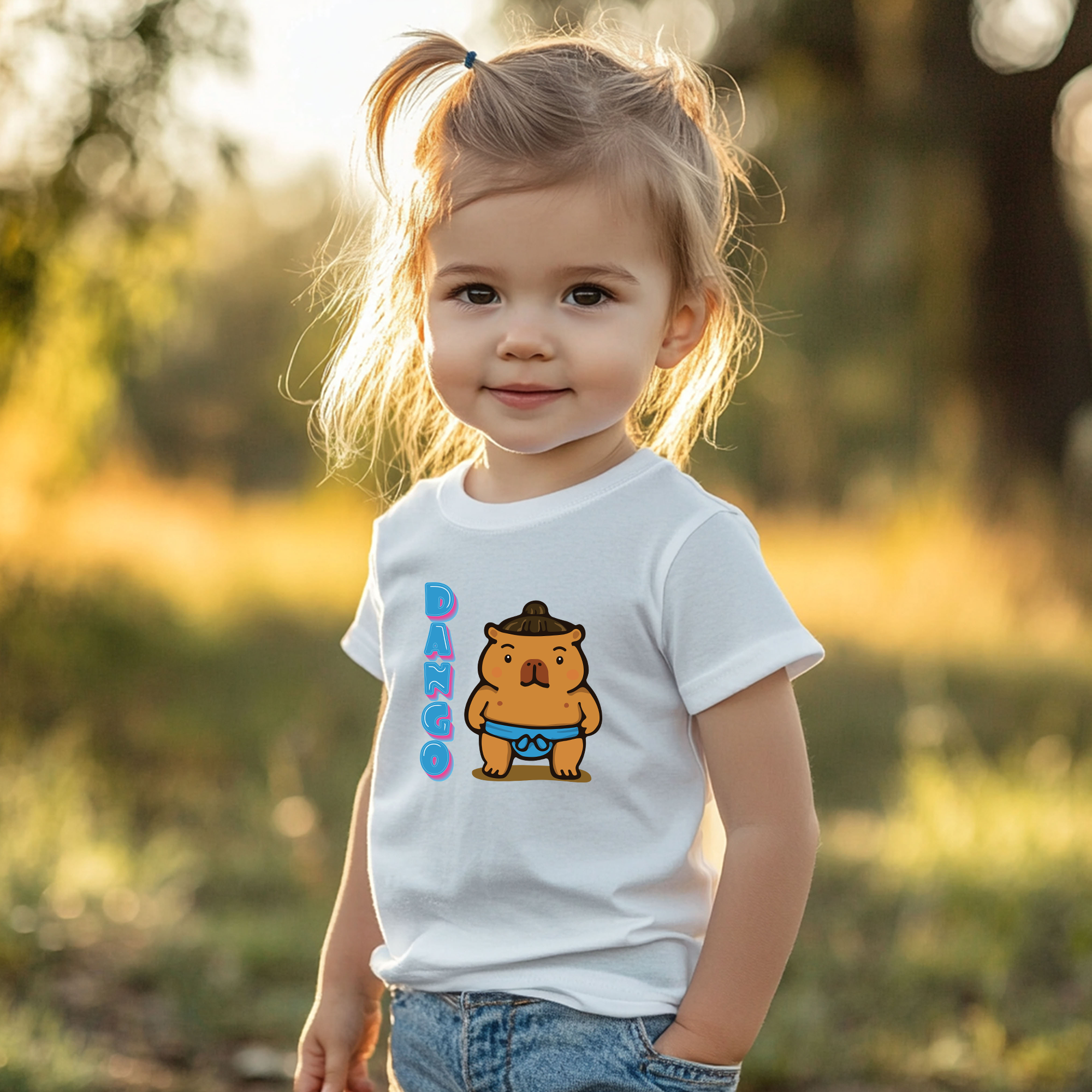 Dango the Sumo Lover Capybara Cartoon T-Shirt, Cute Kawaii Animal Gift