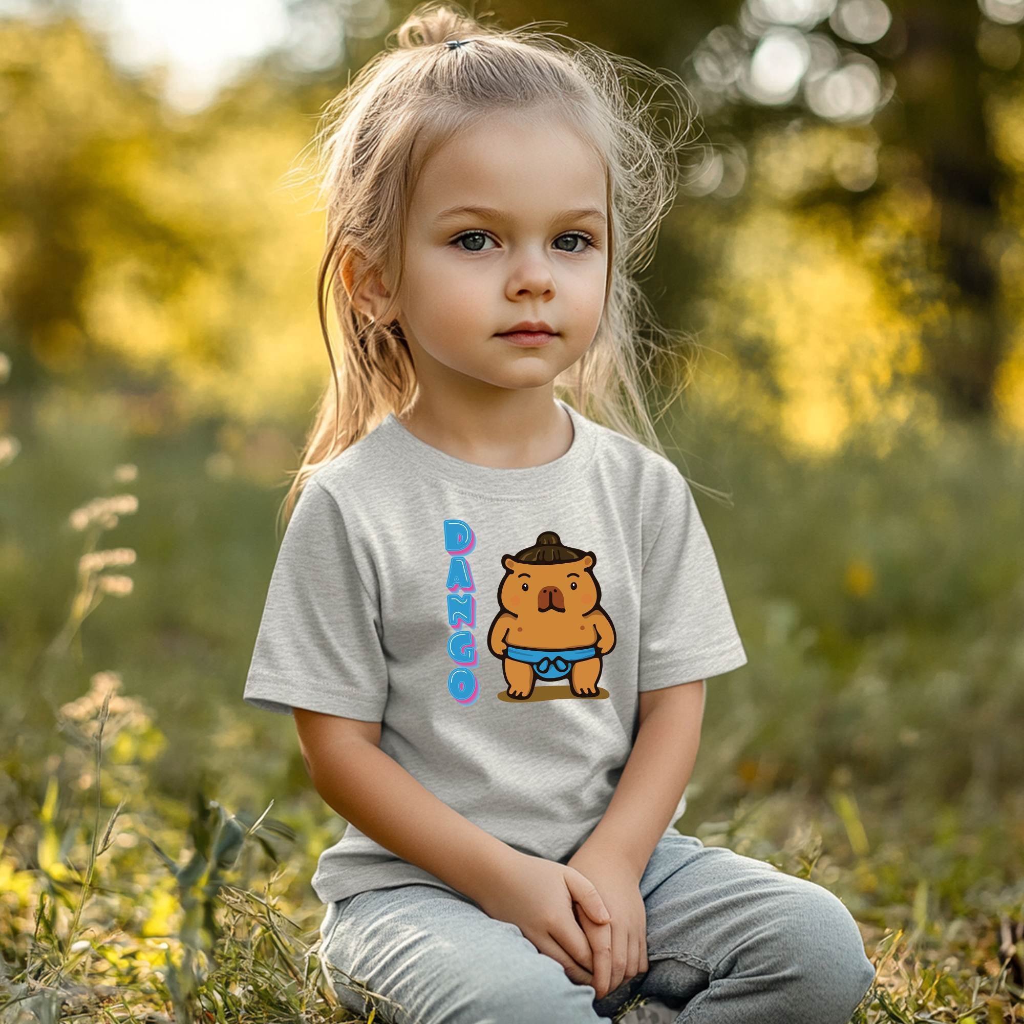 Dango the Sumo Lover Capybara Cartoon T-Shirt, Cute Kawaii Animal Gift