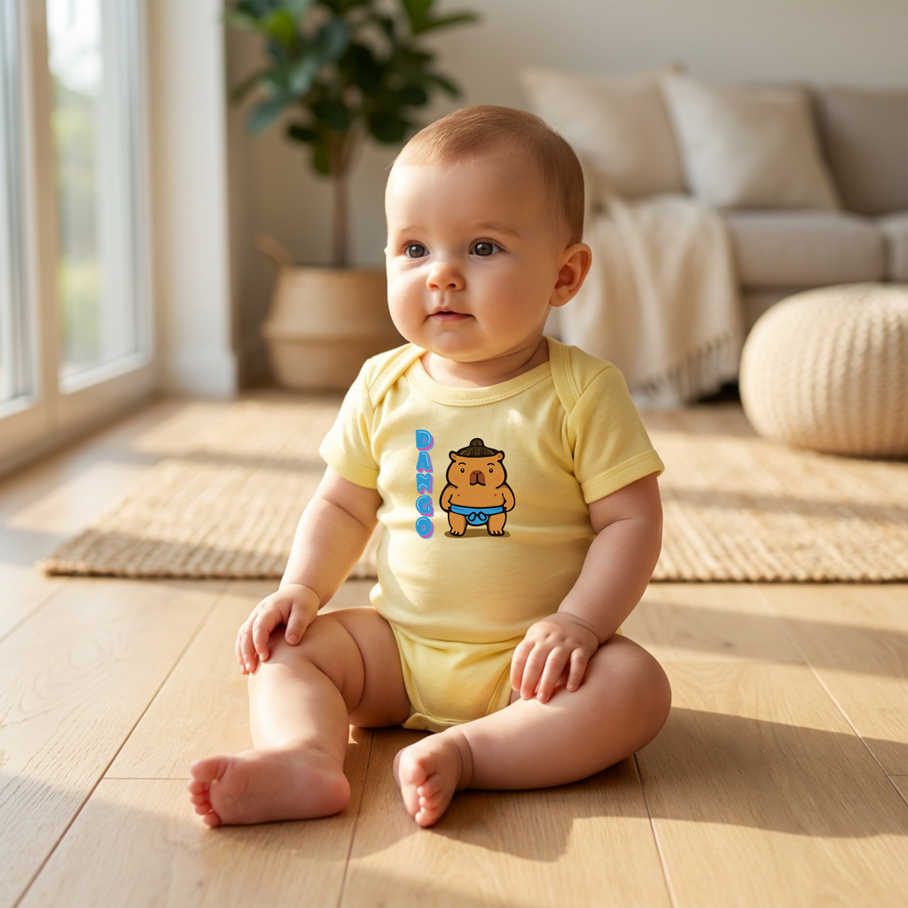 Dango the Sumo Lover Capybara Cartoon Bodysuit, Cute Kawaii Animal Gift