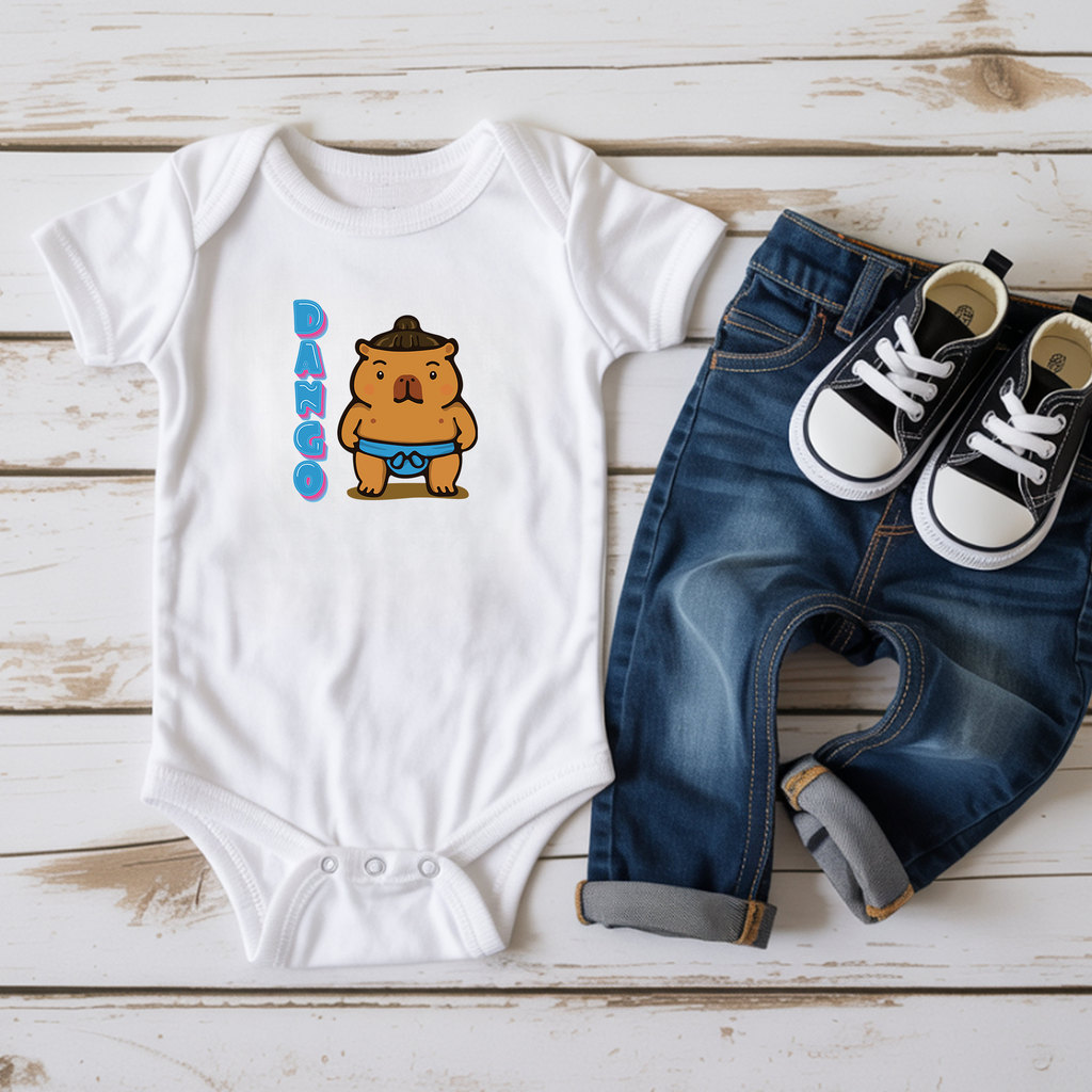 Dango the Sumo Lover Capybara Cartoon Bodysuit, Cute Kawaii Animal Gift