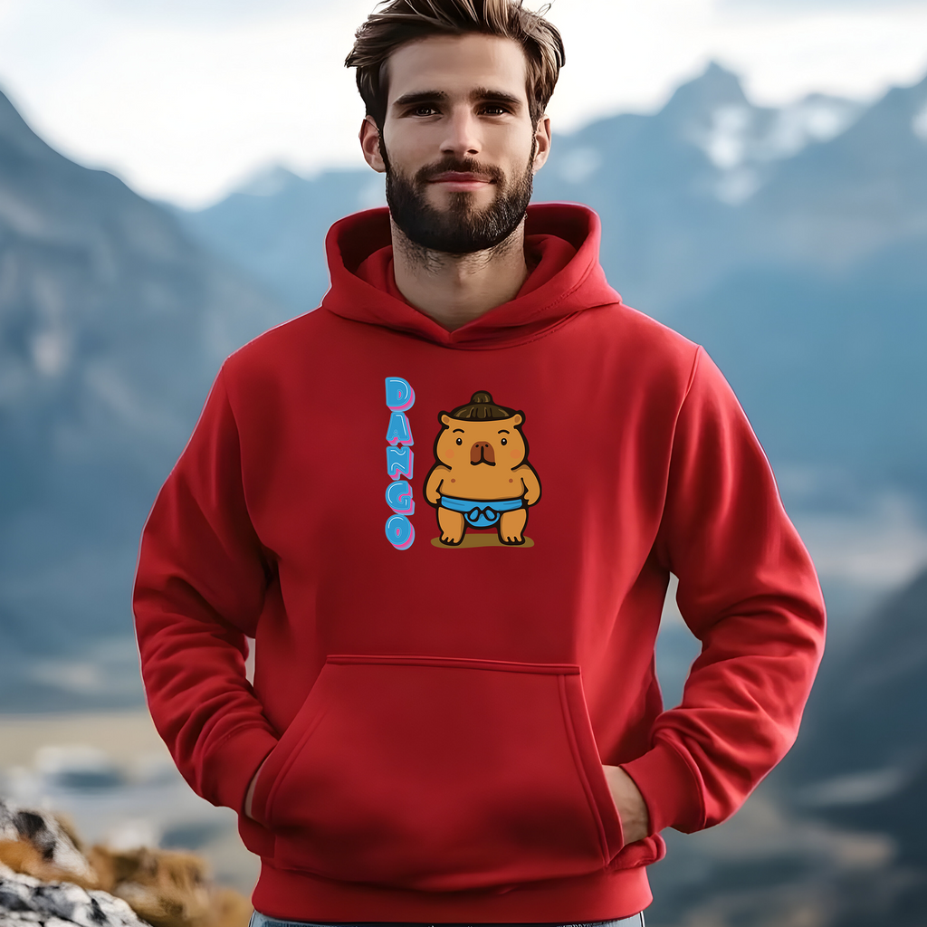 Dango the Sumo Lover Capybara Cartoon Hoodie, Cute Kawaii Animal Gift