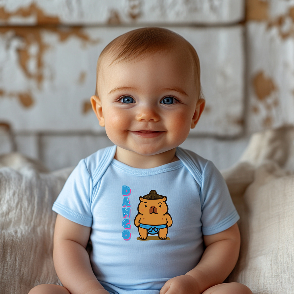 Dango the Sumo Lover Capybara Cartoon Bodysuit, Cute Kawaii Animal Gift