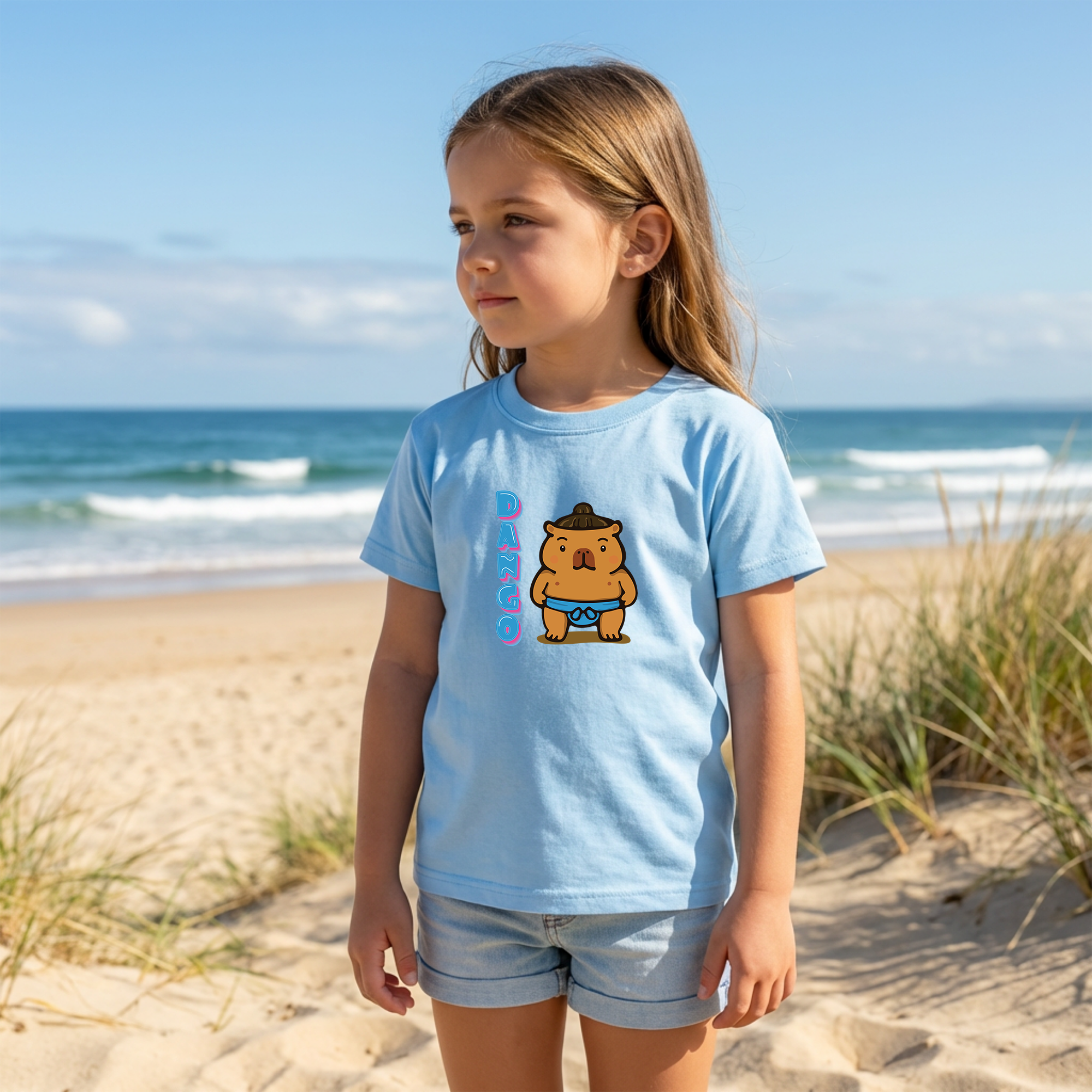 Dango the Sumo Lover Capybara Cartoon T-Shirt, Cute Kawaii Animal Gift