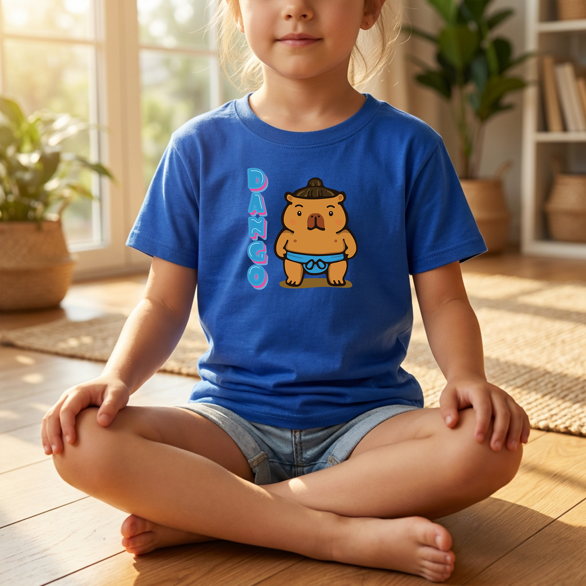 Dango the Sumo Lover Capybara Cartoon T-Shirt, Cute Kawaii Animal Gift