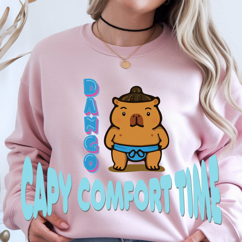 Dango the Sumo Lover Capybara Cartoon Sweater, Cute Kawaii Animal Gift