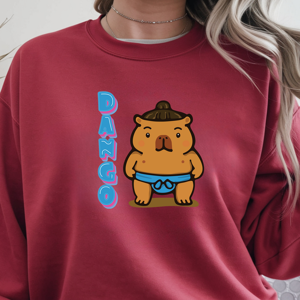 Dango the Sumo Lover Capybara Cartoon Sweater, Cute Kawaii Animal Gift