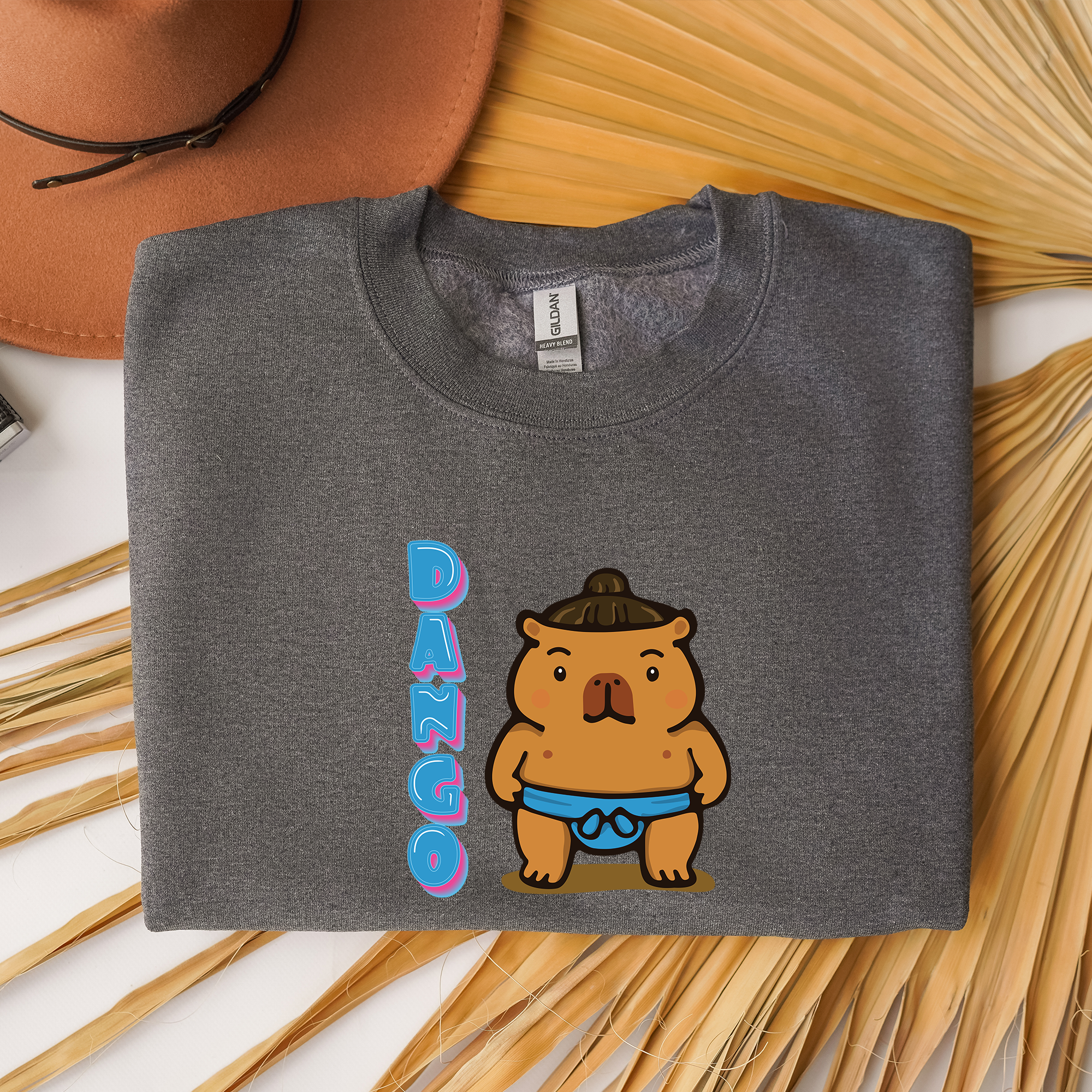 Dango the Sumo Lover Capybara Cartoon Sweater, Cute Kawaii Animal Gift