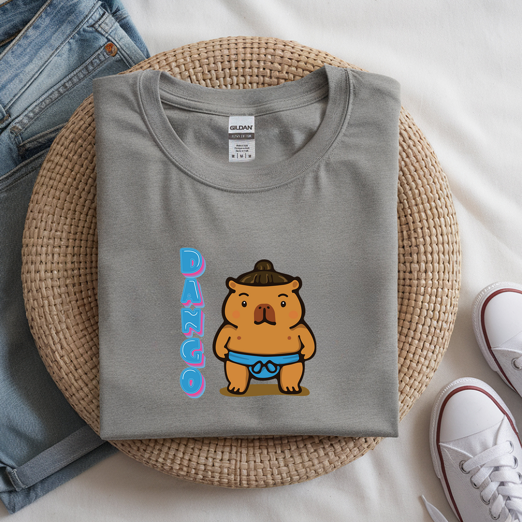 Dango the Sumo Lover Capybara Cartoon T-Shirt, Cute Kawaii Animal Gift
