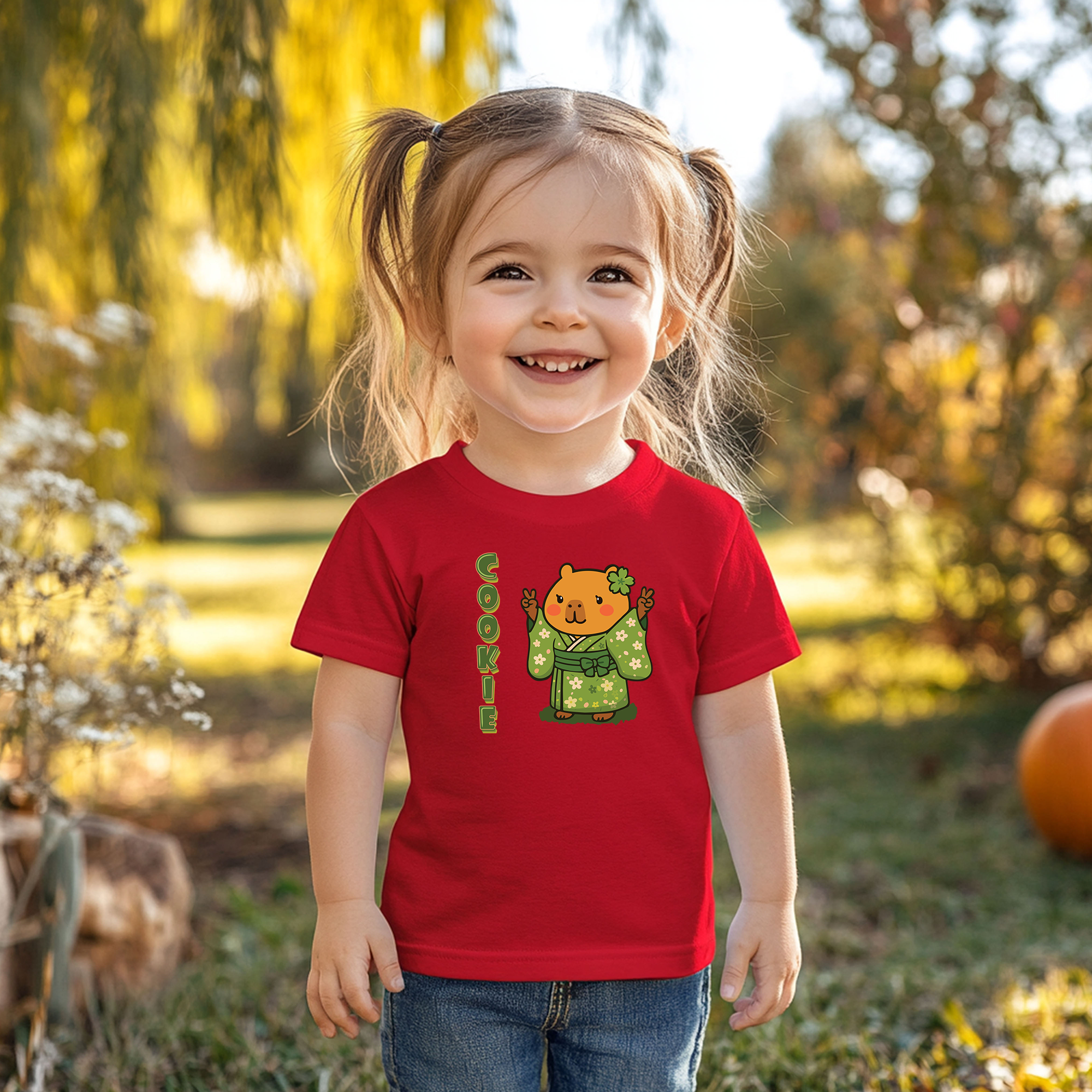 Cookie the Fun Lover Capybara Cartoon T-Shirt, Cute Kawaii Animal Gift