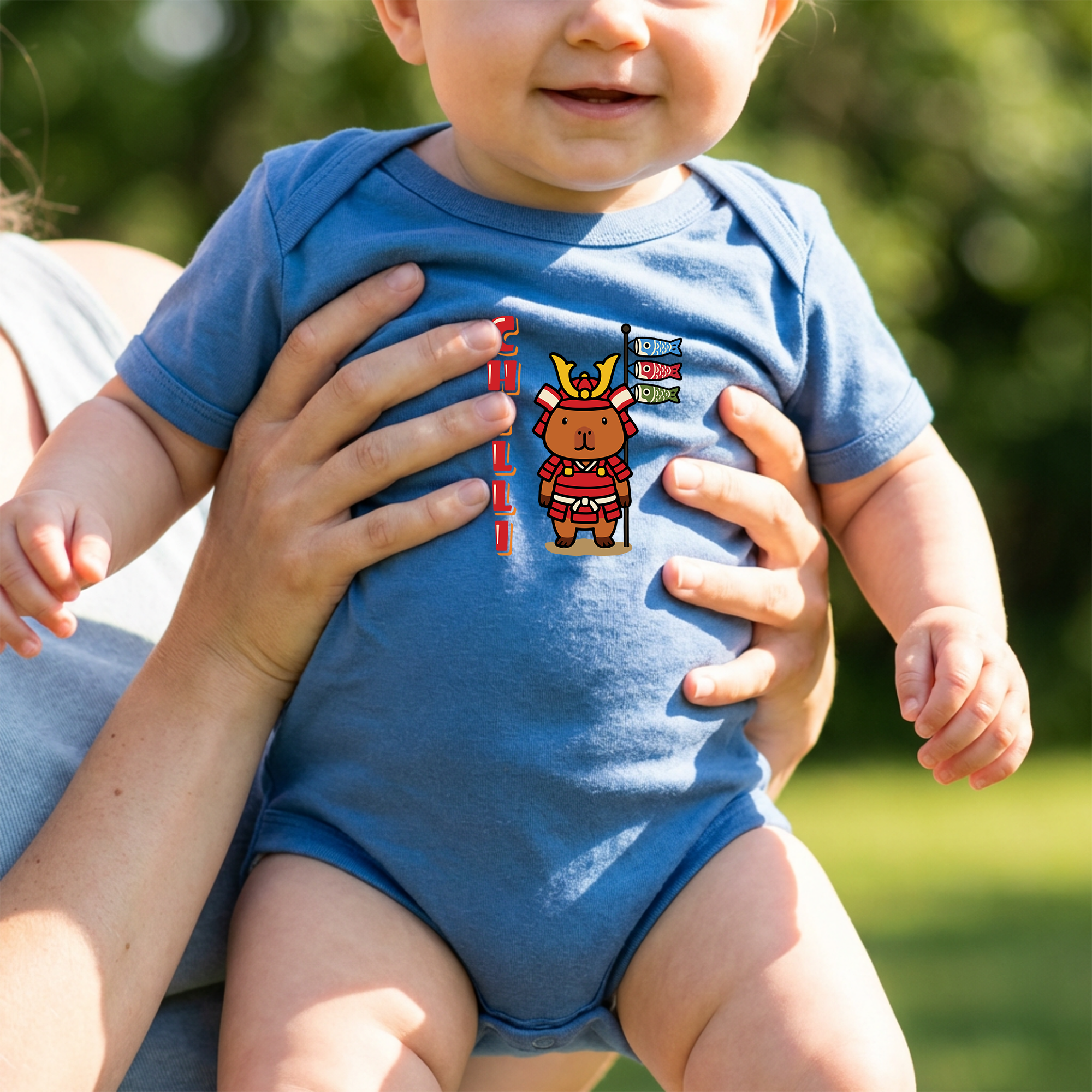 Chilli the Samurai Warrior Capybara Cartoon Bodysuit, Cute Kawaii Animal Gift