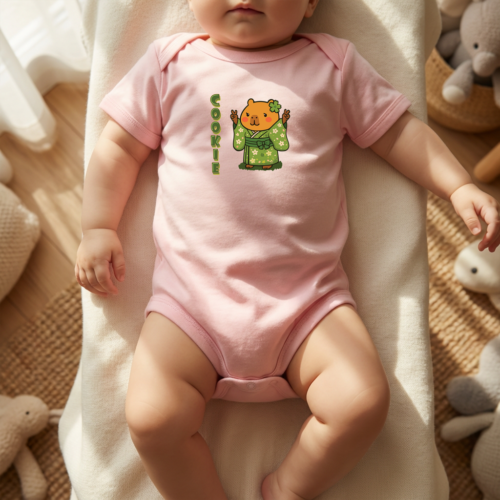 Cookie the Fun Lover Capybara Cartoon Bodysuit, Cute Kawaii Animal Gift