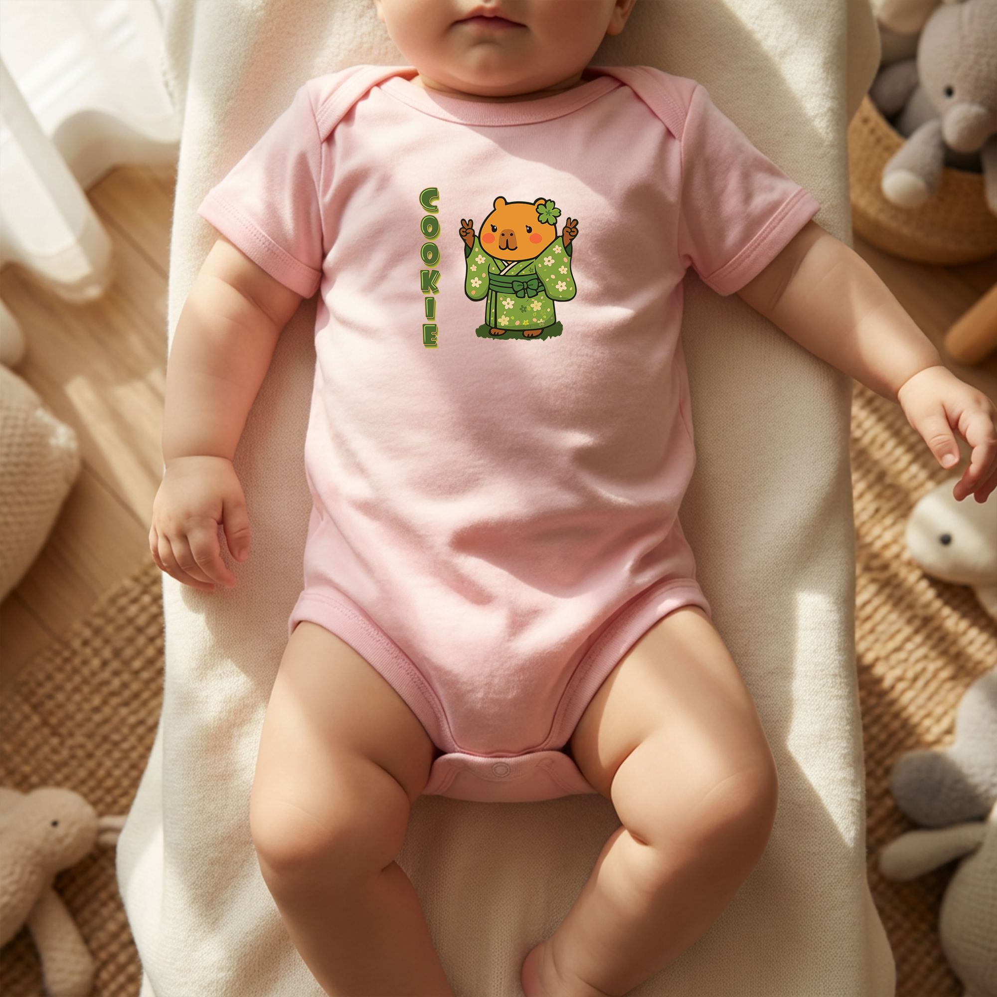 Cookie the Fun Lover Capybara Cartoon Bodysuit, Cute Kawaii Animal Gift