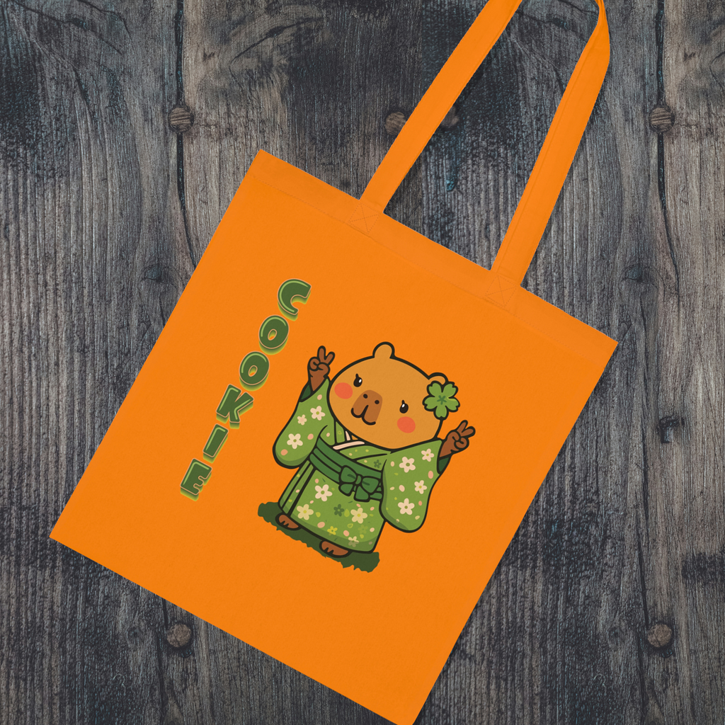Cookie the Fun Lover Capybara Cartoon Tote Bag, Cute Kawaii Animal Gift