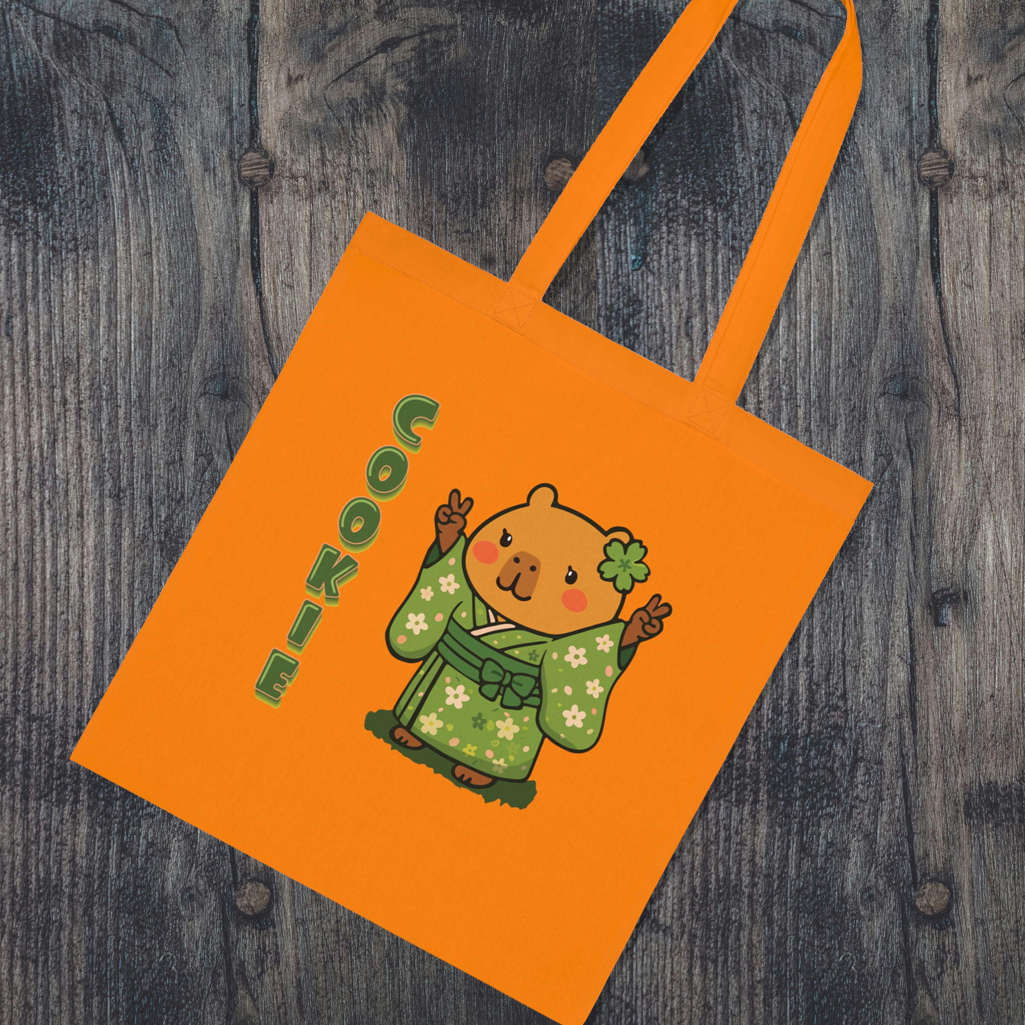 Cookie the Fun Lover Capybara Cartoon Tote Bag, Cute Kawaii Animal Gift