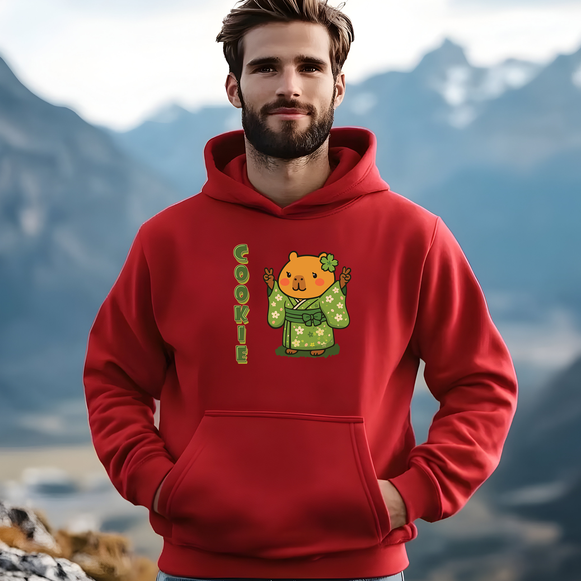 Cookie the Fun Lover Capybara Cartoon Hoodie, Cute Kawaii Animal Gift