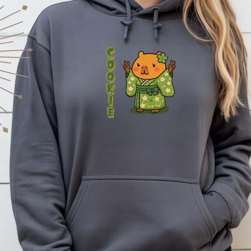 Cookie the Fun Lover Capybara Cartoon Hoodie, Cute Kawaii Animal Gift