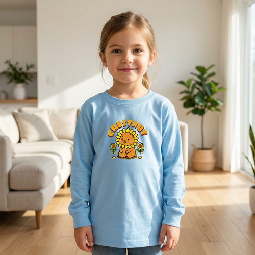 Chestnut the Sunflower Lover Capybara Cartoon long sleeve shirt, Cute Kawaii Animal Gift