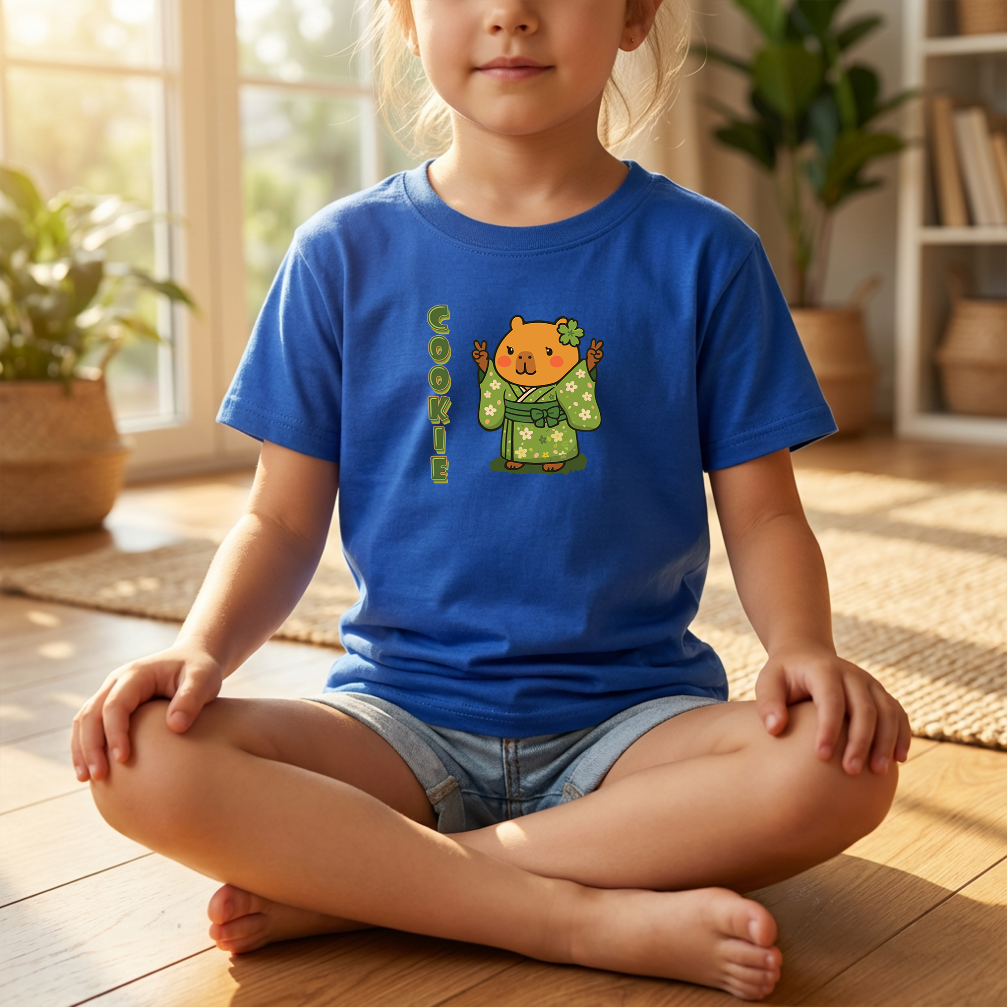 Cookie the Fun Lover Capybara Cartoon T-Shirt, Cute Kawaii Animal Gift