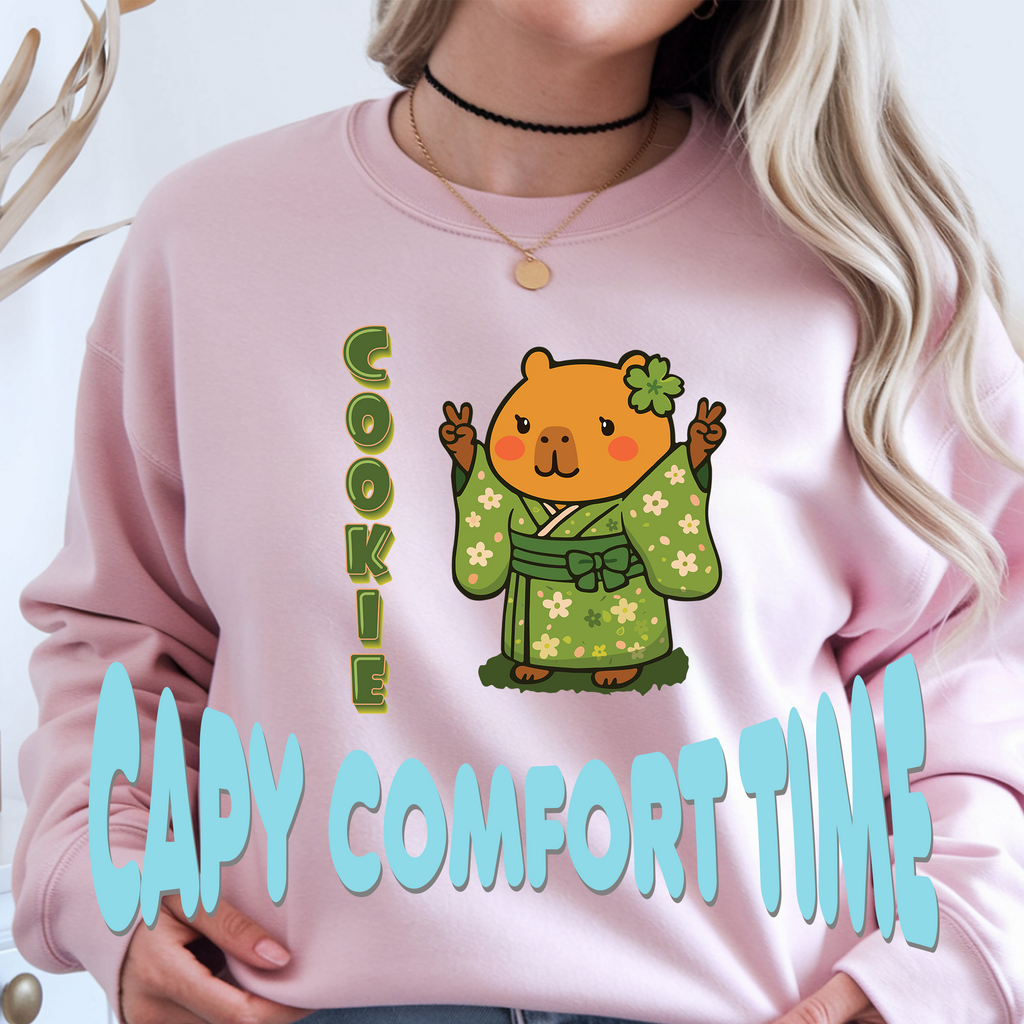 Cookie the Fun Lover Capybara Cartoon Sweater, Cute Kawaii Animal Gift