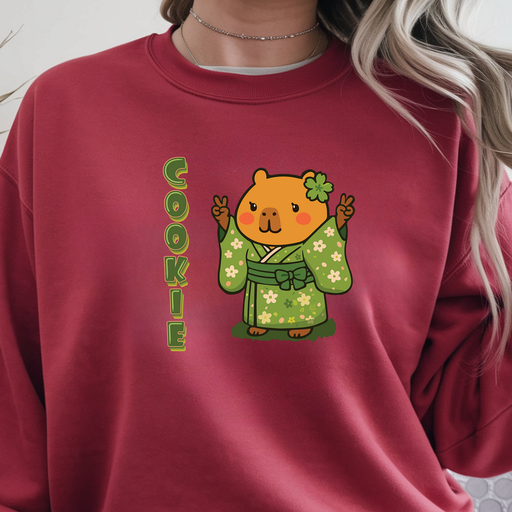 Cookie the Fun Lover Capybara Cartoon Sweater, Cute Kawaii Animal Gift