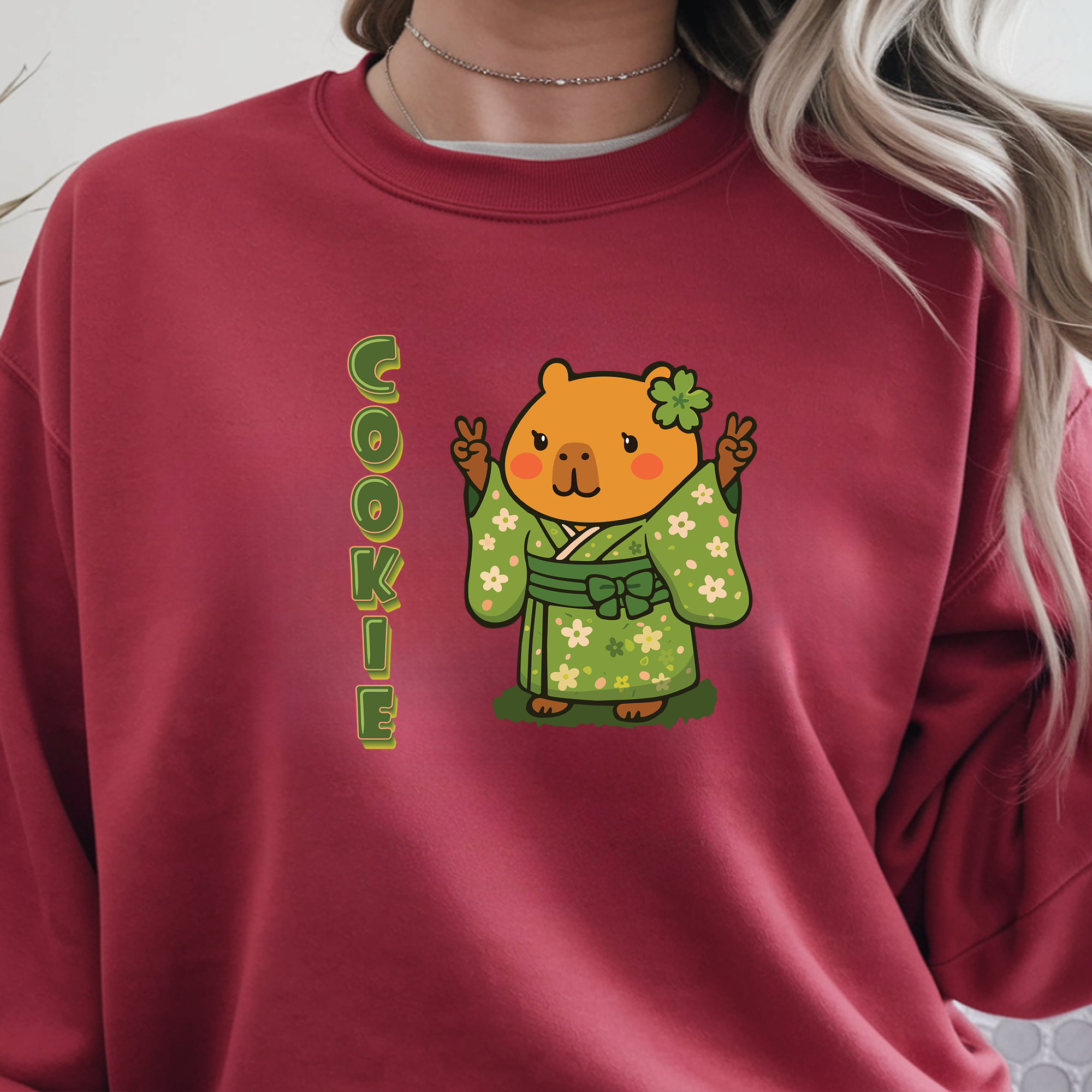 Cookie the Fun Lover Capybara Cartoon Sweater, Cute Kawaii Animal Gift