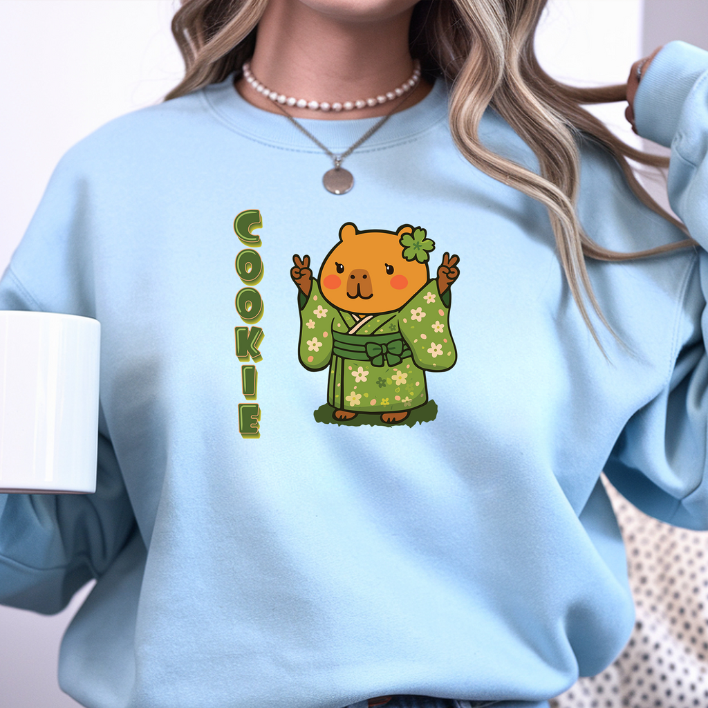 Cookie the Fun Lover Capybara Cartoon Sweater, Cute Kawaii Animal Gift