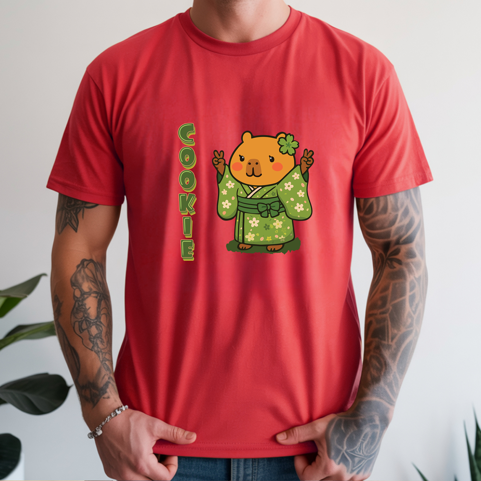 Cookie the Fun Lover Capybara Cartoon T-Shirt, Cute Kawaii Animal Gift