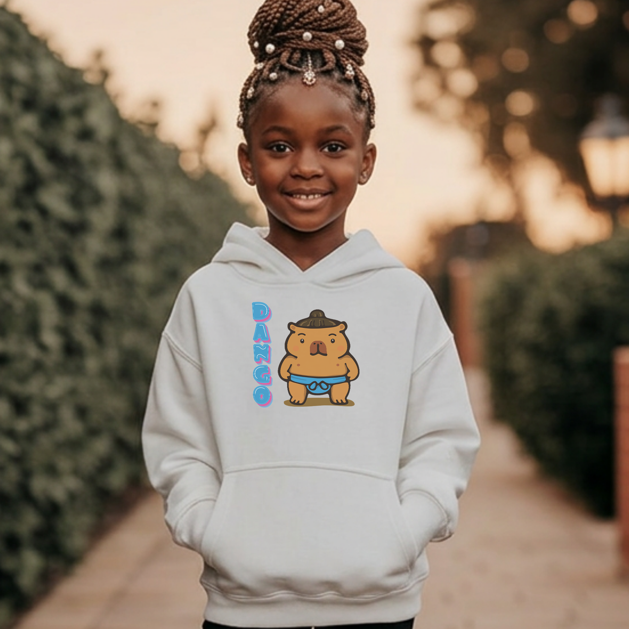Dango the Sumo Lover Capybara Cartoon Hoodie, Cute Kawaii Animal Gift