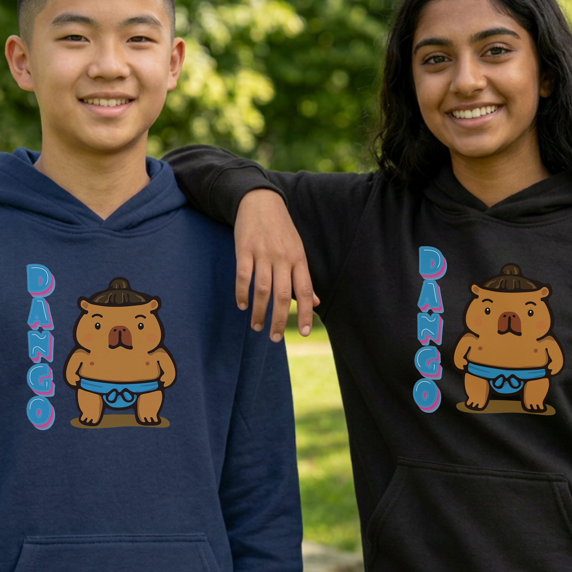 Dango the Sumo Lover Capybara Cartoon Hoodie, Cute Kawaii Animal Gift
