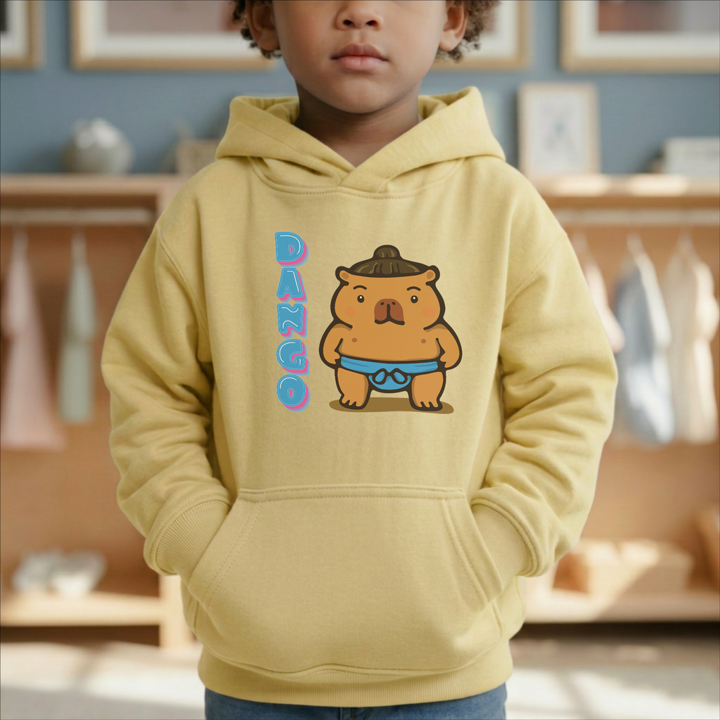 Dango the Sumo Lover Capybara Cartoon Hoodie, Cute Kawaii Animal Gift