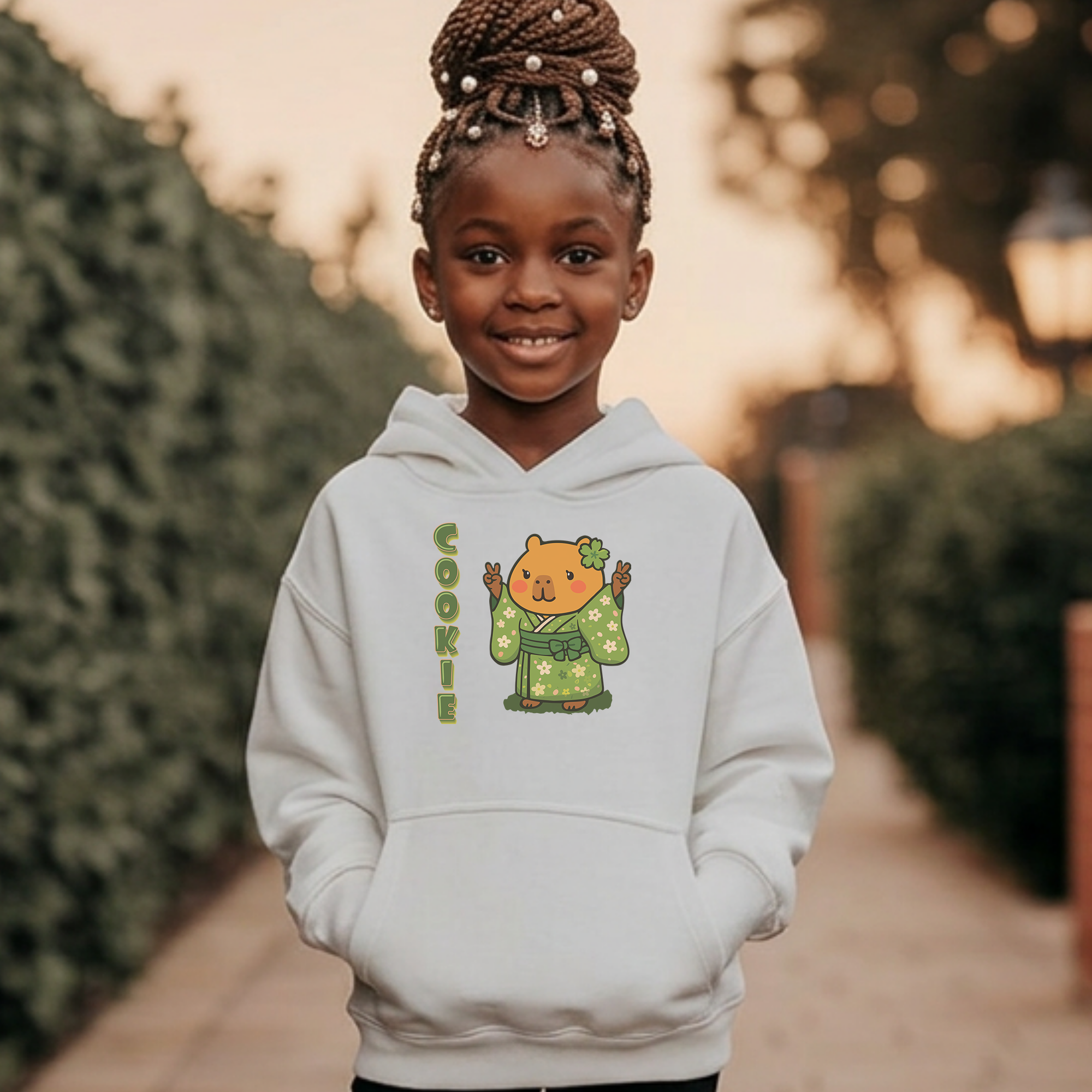 Cookie the Fun Lover Capybara Cartoon Hoodie, Cute Kawaii Animal Gift