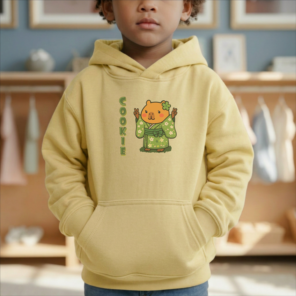 Cookie the Fun Lover Capybara Cartoon Hoodie, Cute Kawaii Animal Gift