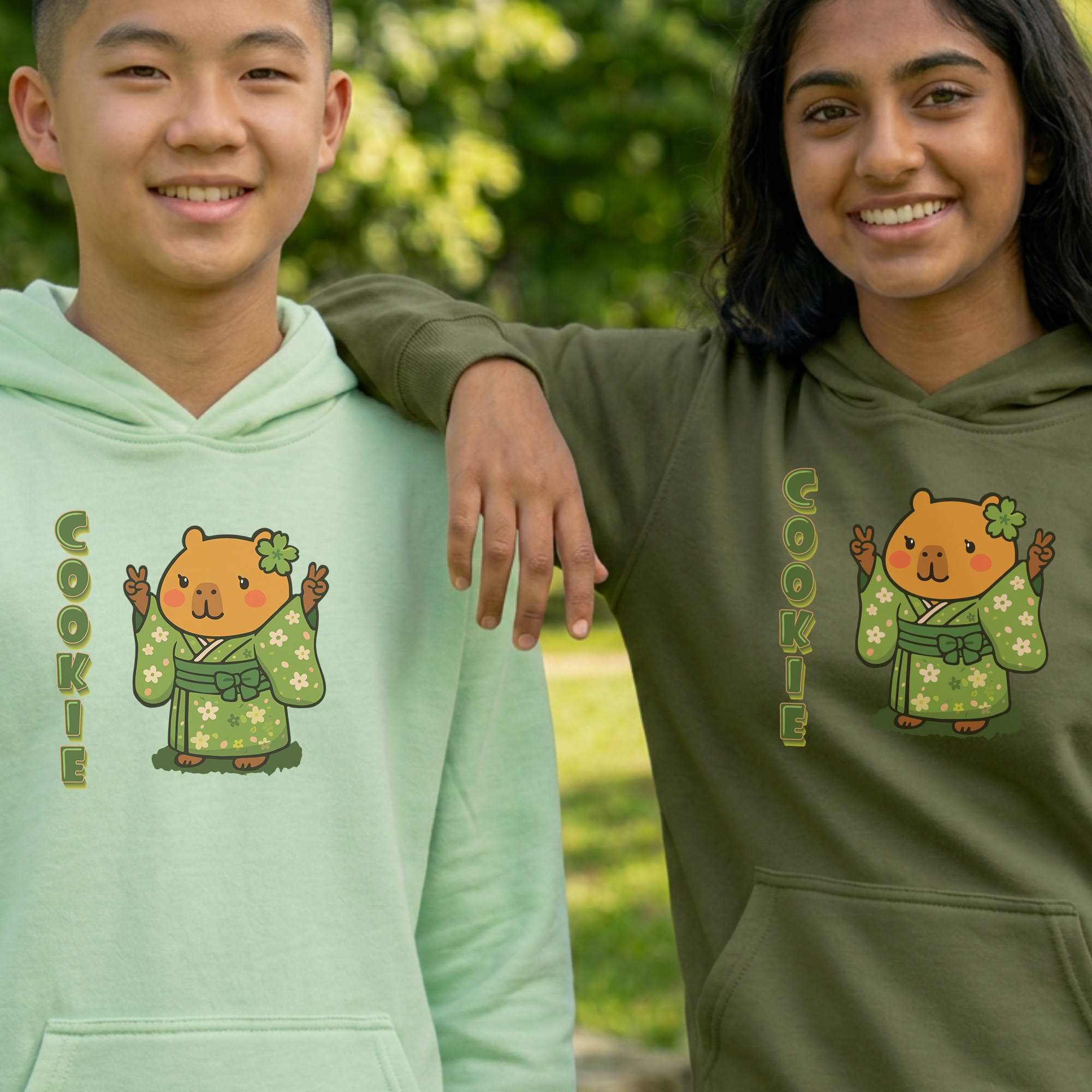 Cookie the Fun Lover Capybara Cartoon Hoodie, Cute Kawaii Animal Gift