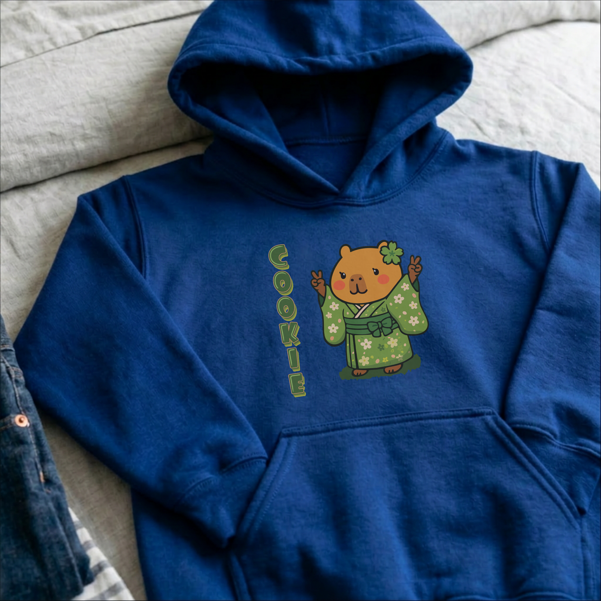 Cookie the Fun Lover Capybara Cartoon Hoodie, Cute Kawaii Animal Gift