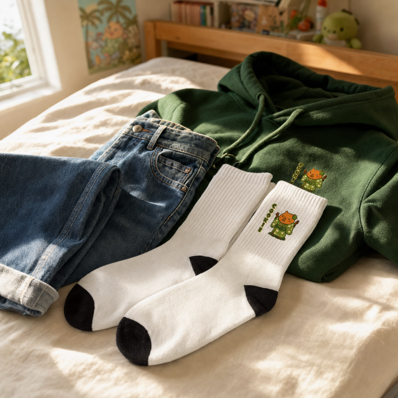Cookie the Fun Lover Capybara Cartoon Socks, Cute Kawaii Animal Gift